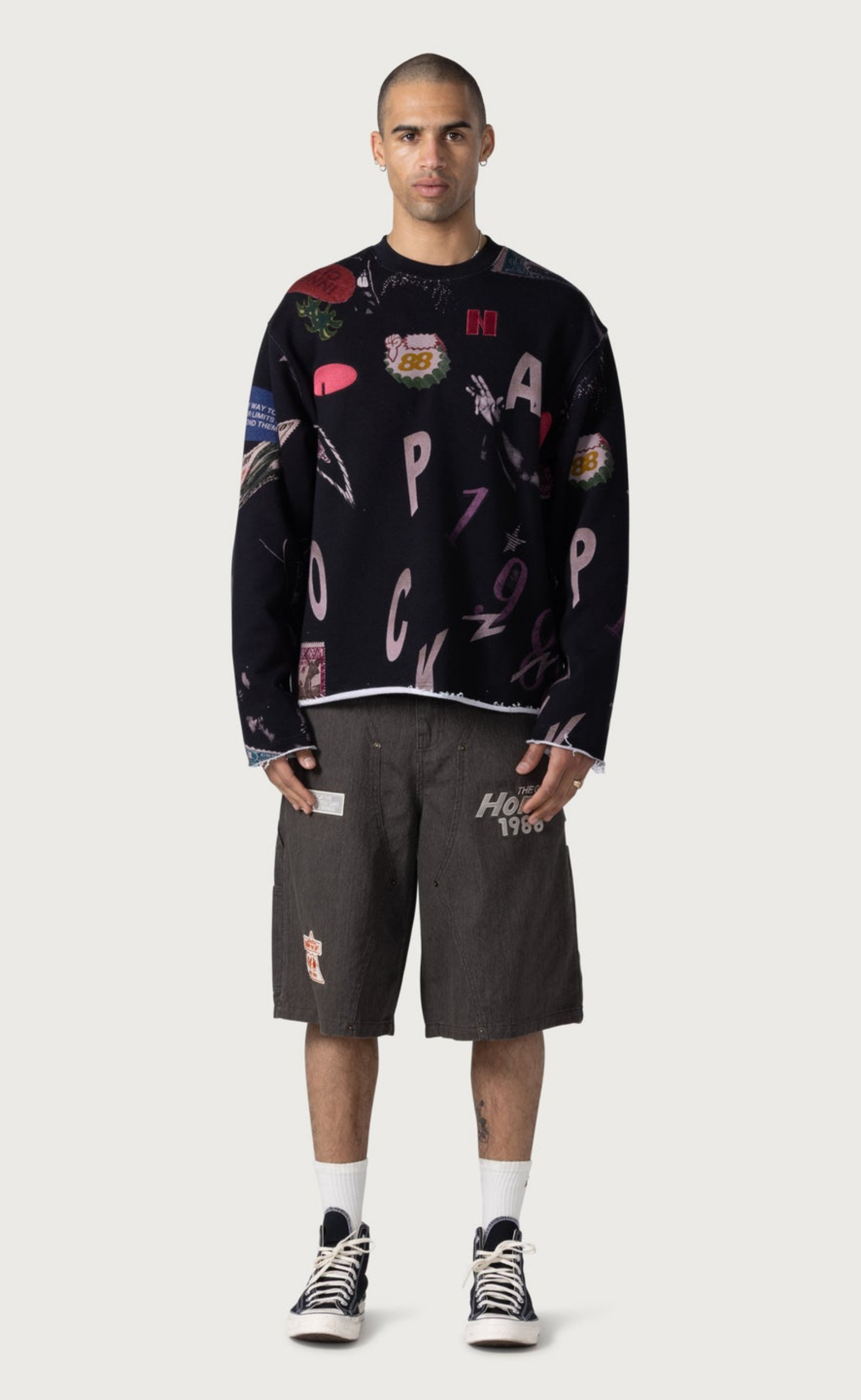 TWILL CARPENTER BLACK SHORTS