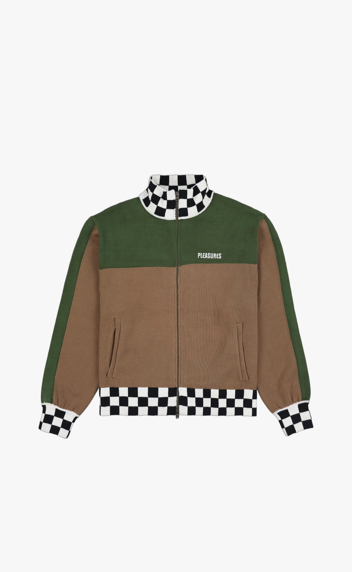 AUTOMATION KNITTED TRACK BROWN JACKET