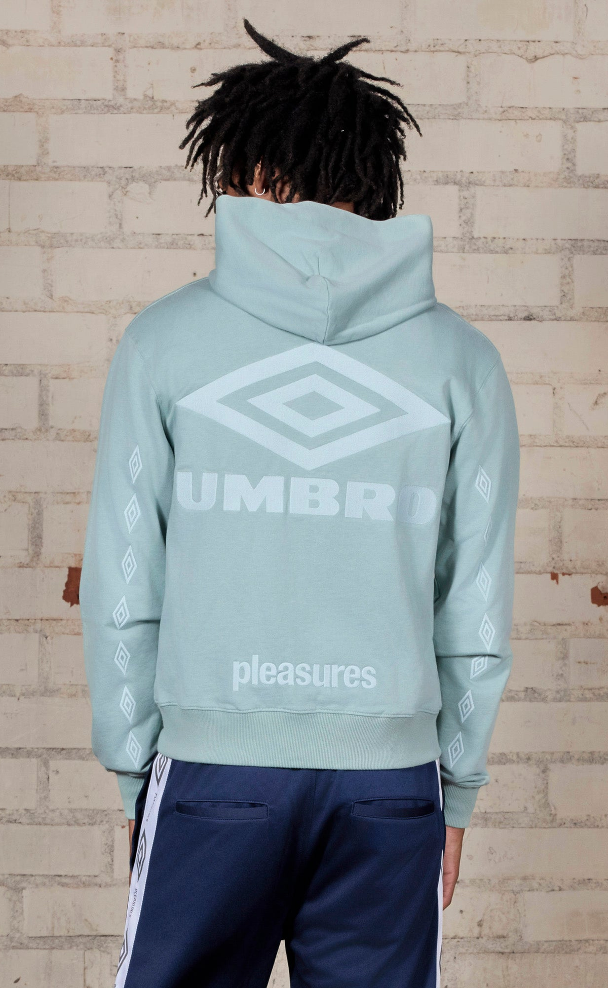 DIAMONDS FITTED ZIP SAGE HOODIE