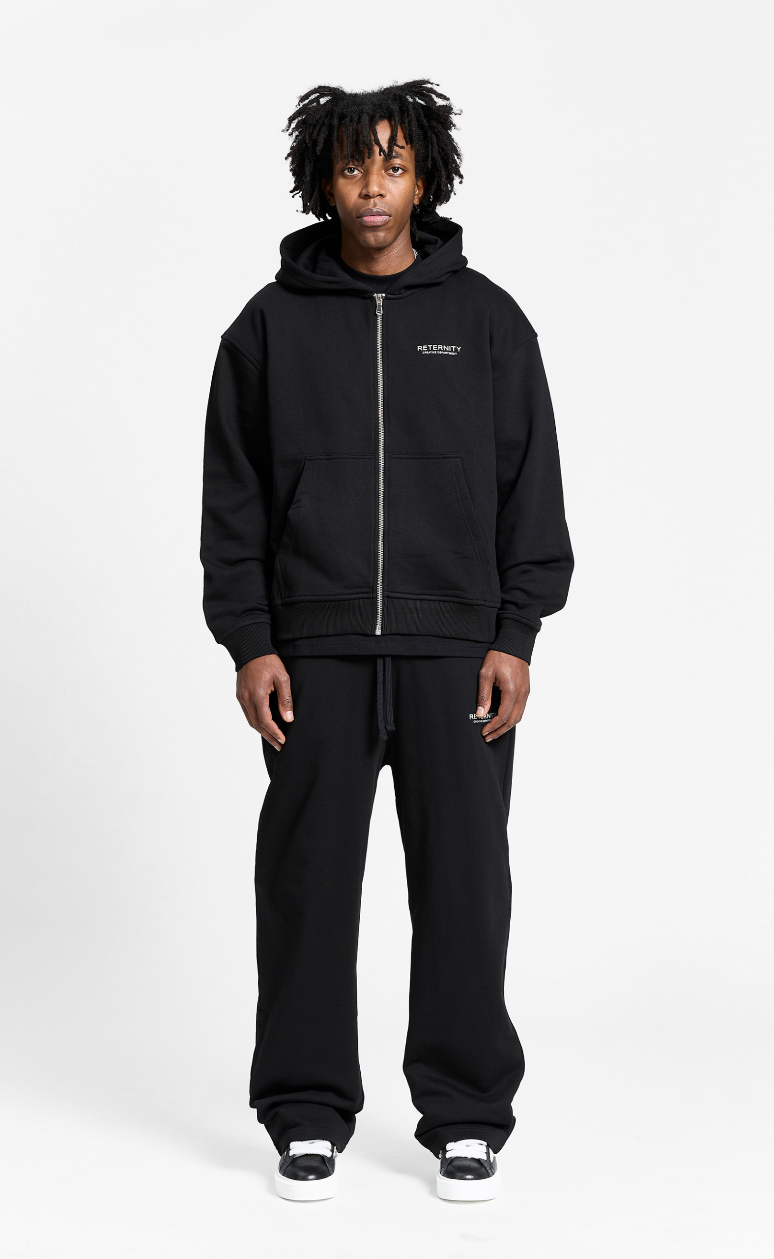 CREATIVE DEPT ZIP BLACK HOODIE