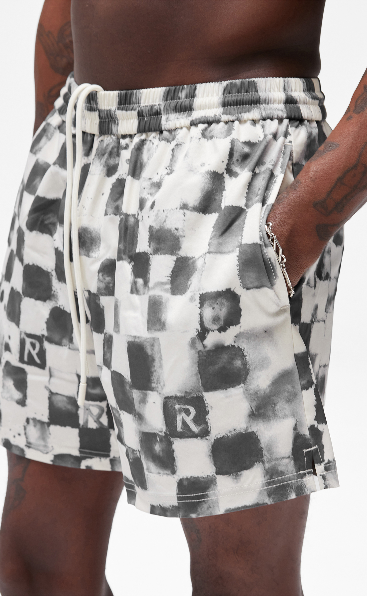 POOL SIDE SWIM FLAT WHITE SHORTS