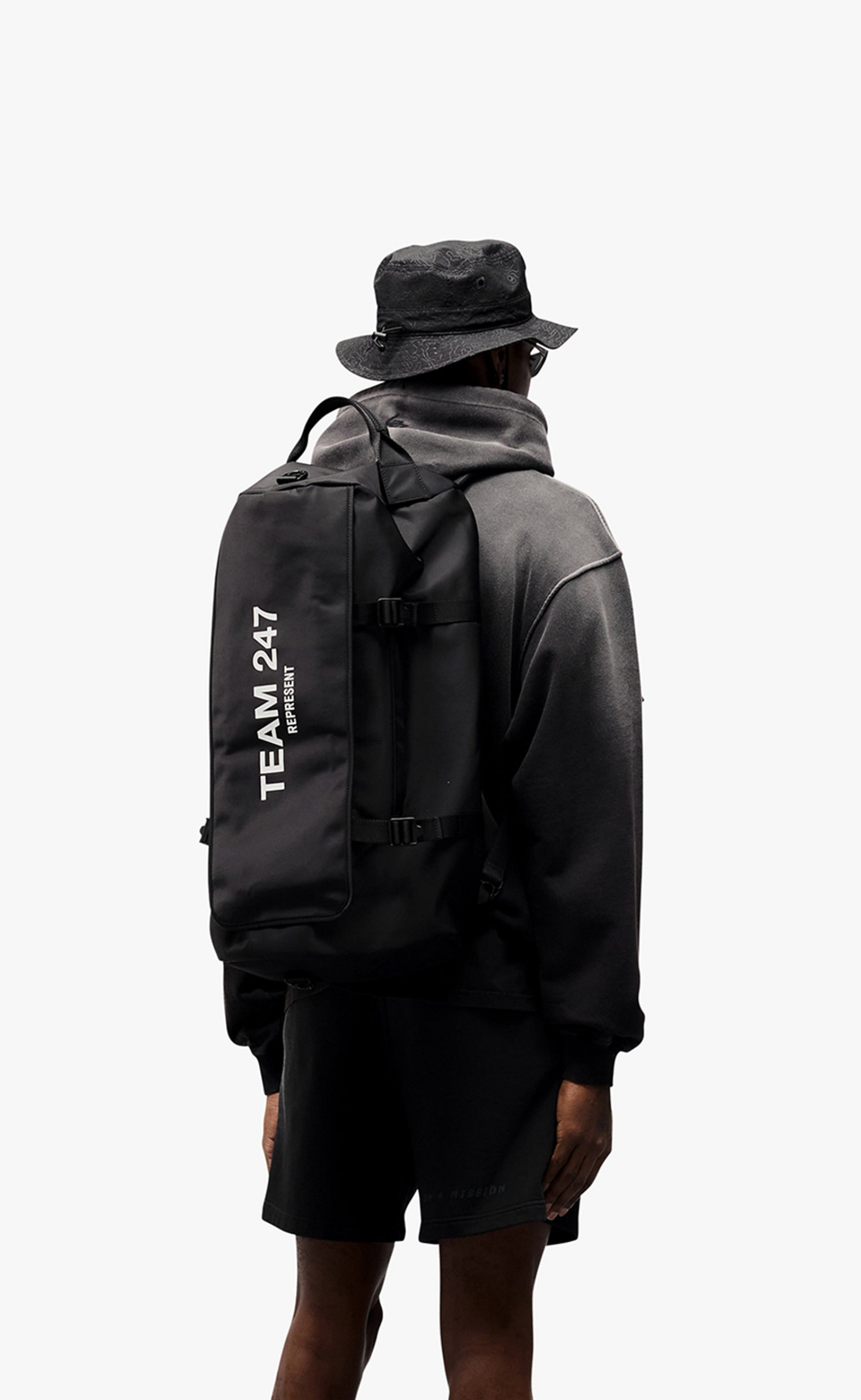 247 MOTION OVERSIZED BLACK HOODIE