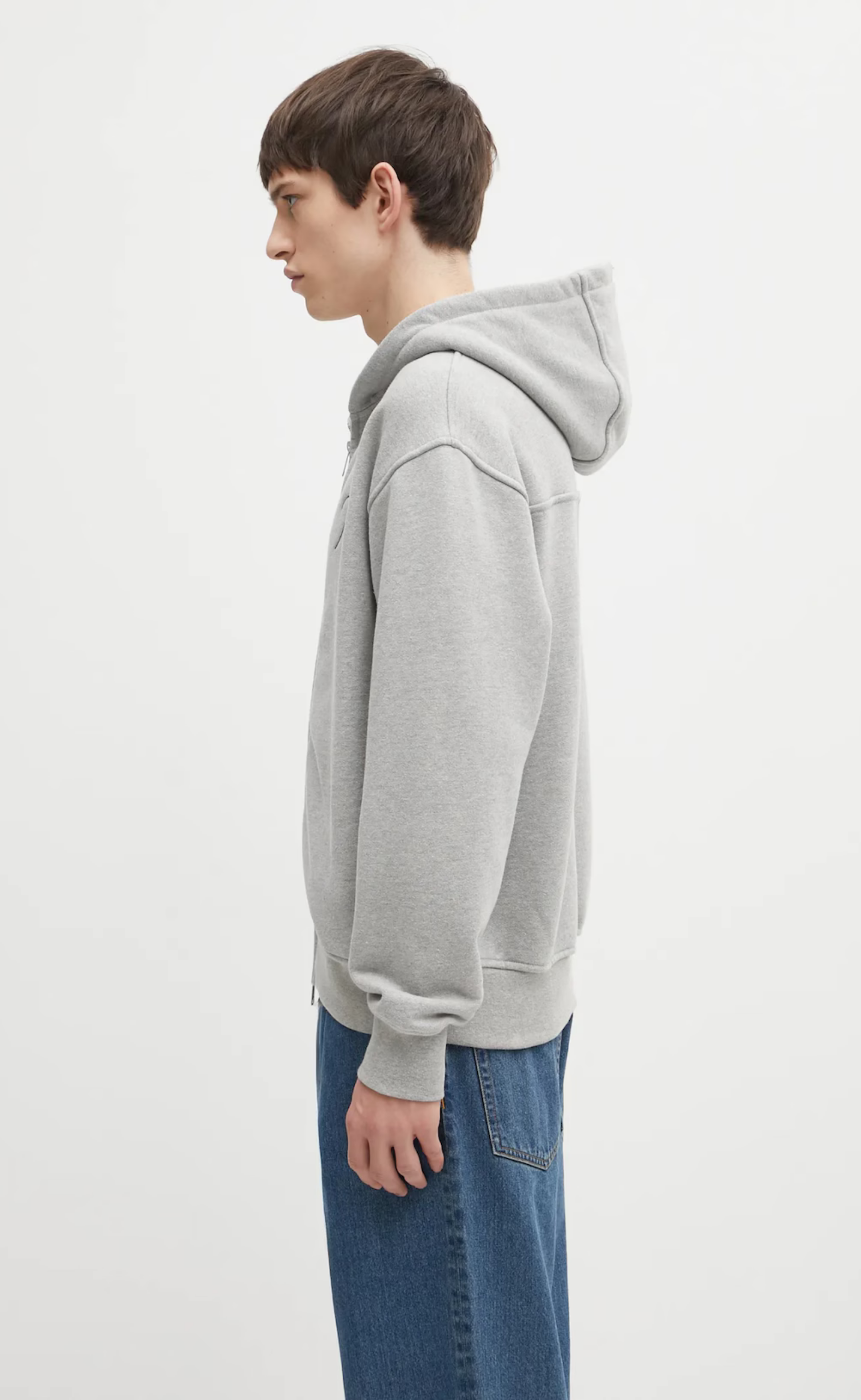 CLASSIQUE ZIP UP HEATHER GREY HOODIE