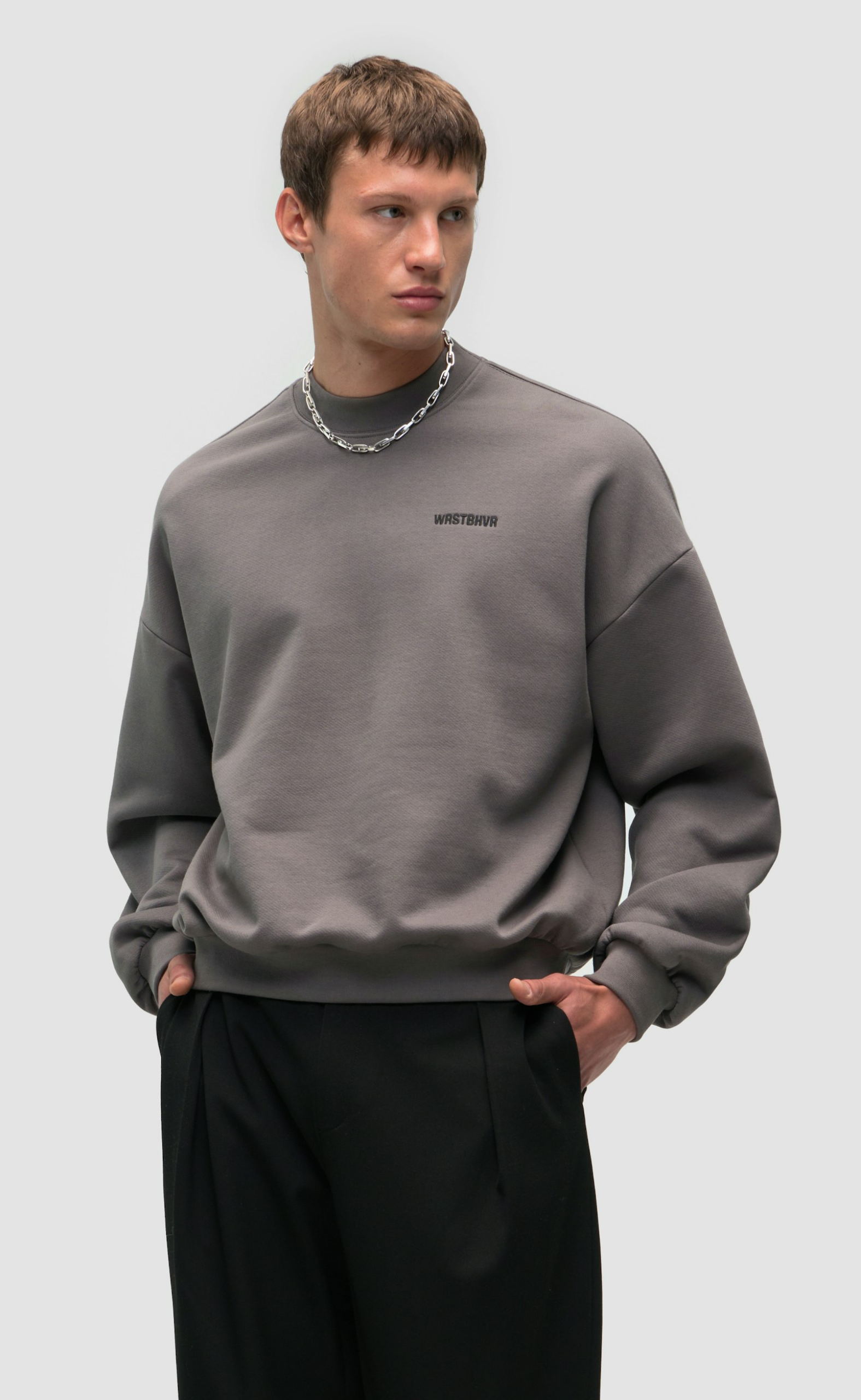 NENI SWEATDARK GULL GRAY CREWNECK