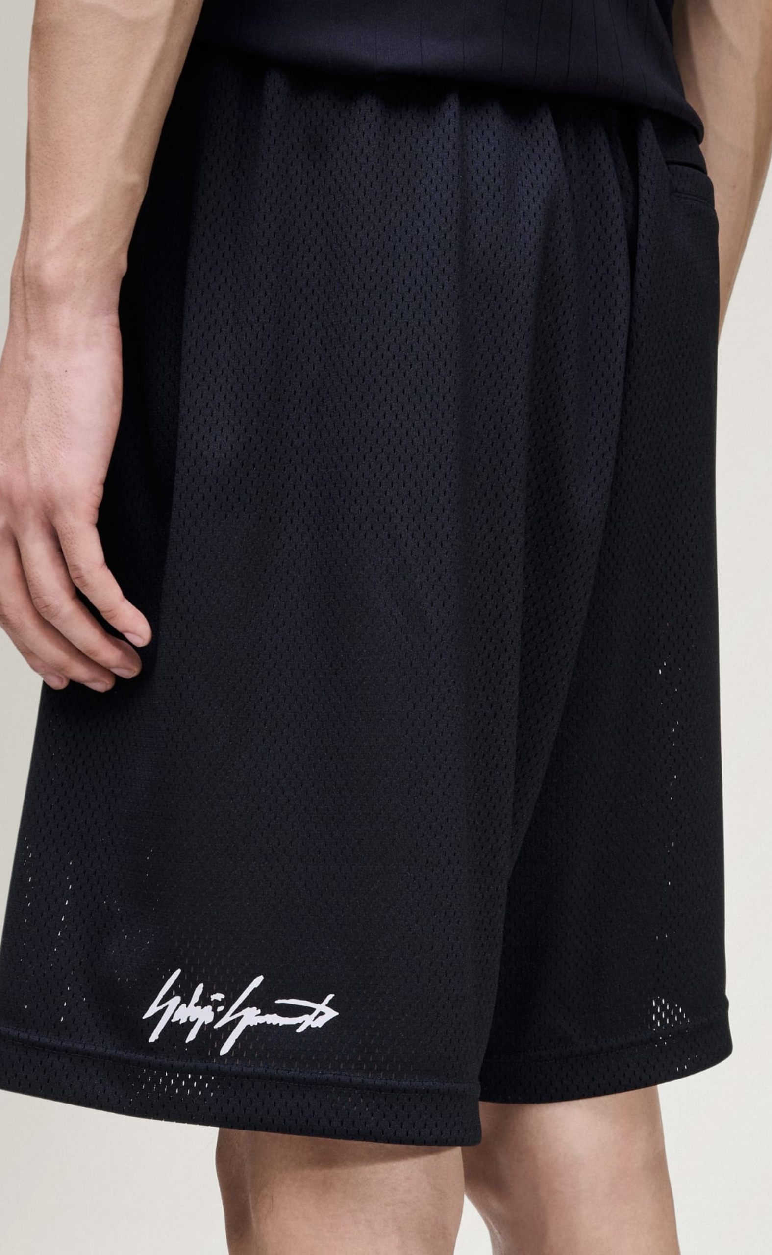 Y-3 MESH BLACK SHORTS