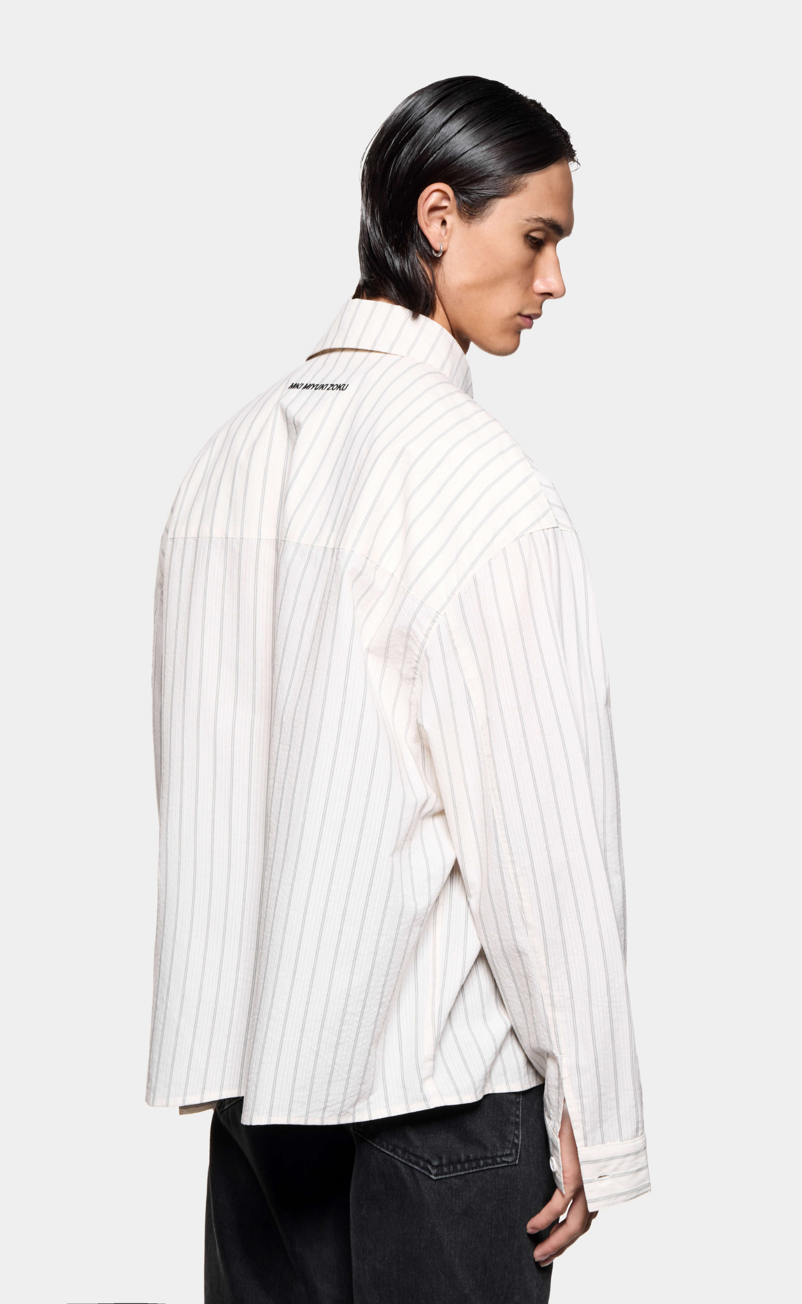 SEERSUCKER STRIPE BOX DRESS OFF WHITE SHIRT