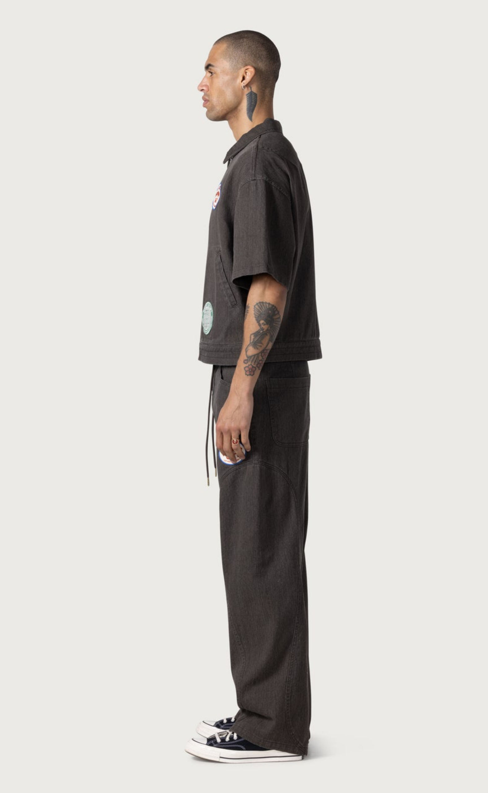 TWILL PARTY BLACK PANTS