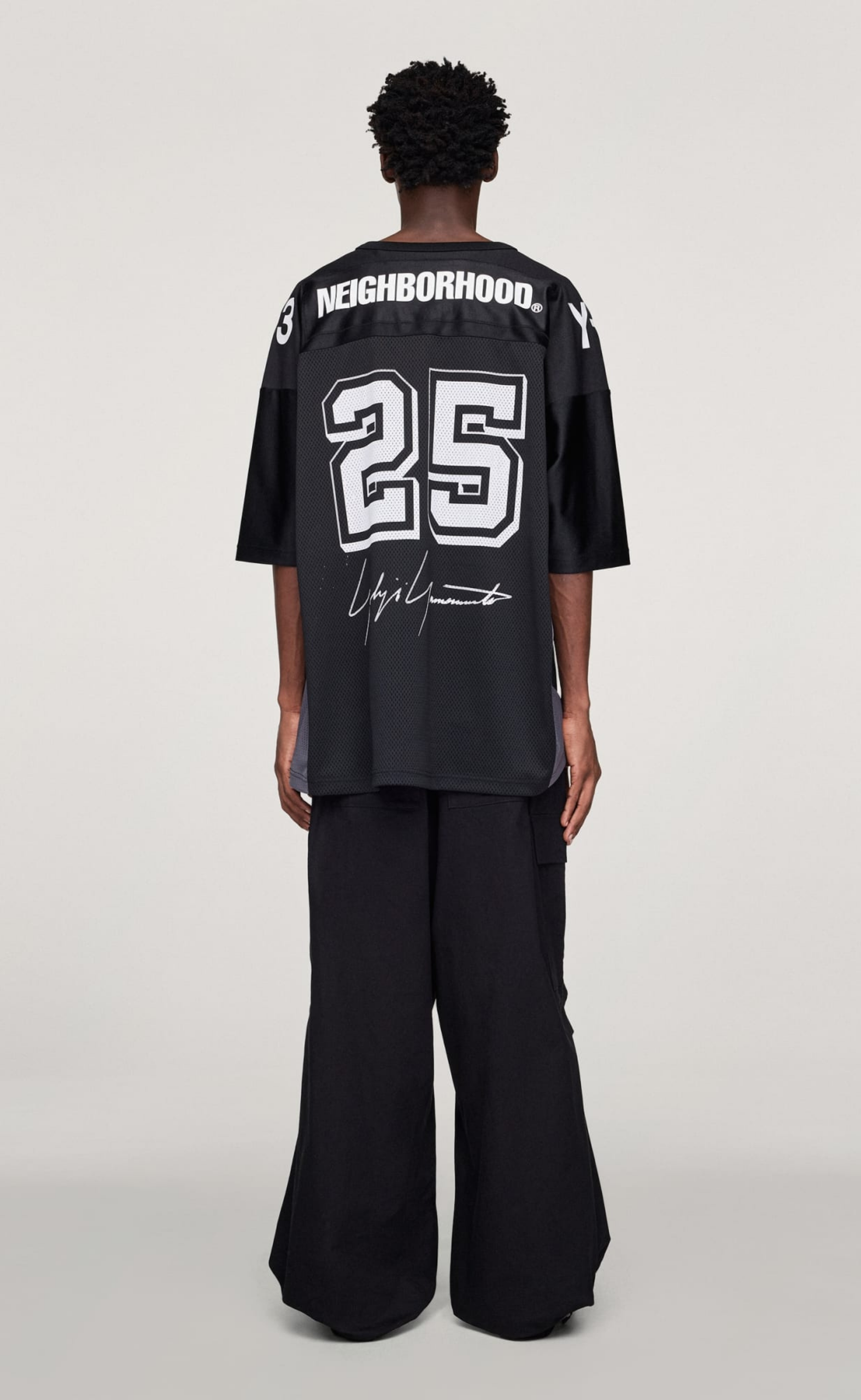 Y-3 NBHD FOOTBALL JERSEY BLACK T-SHIRT