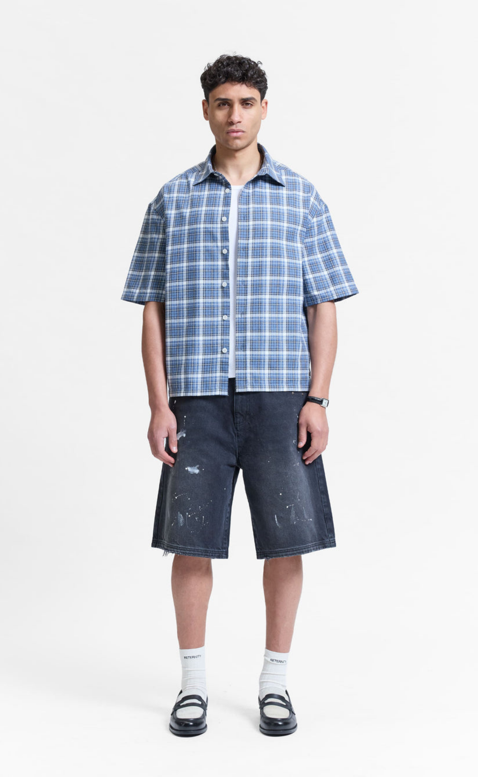 L ARTISAN FLANNEL BLUE SHIRT
