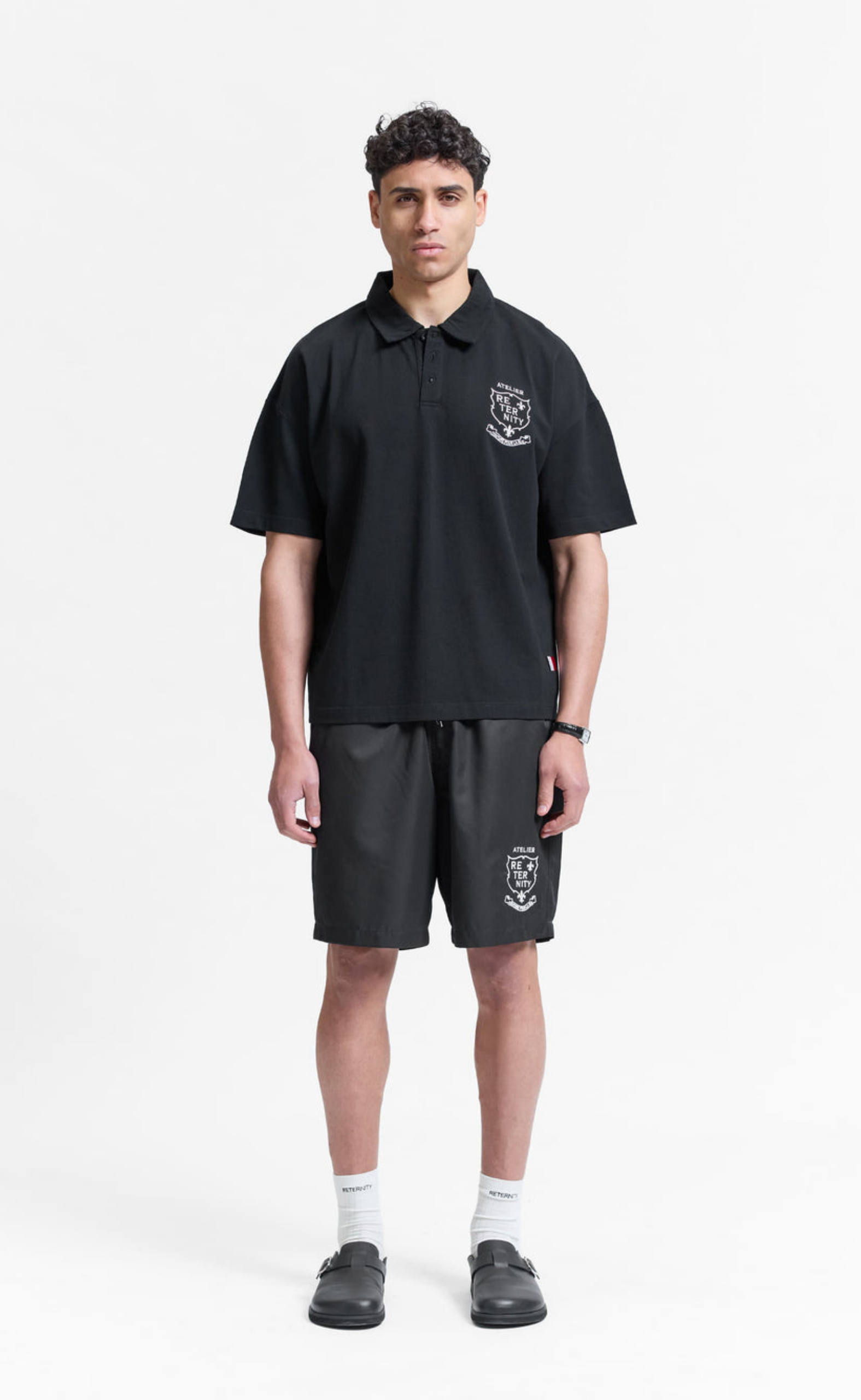 L ATELIER DE LA RUE POLO BLACK T-SHIRT