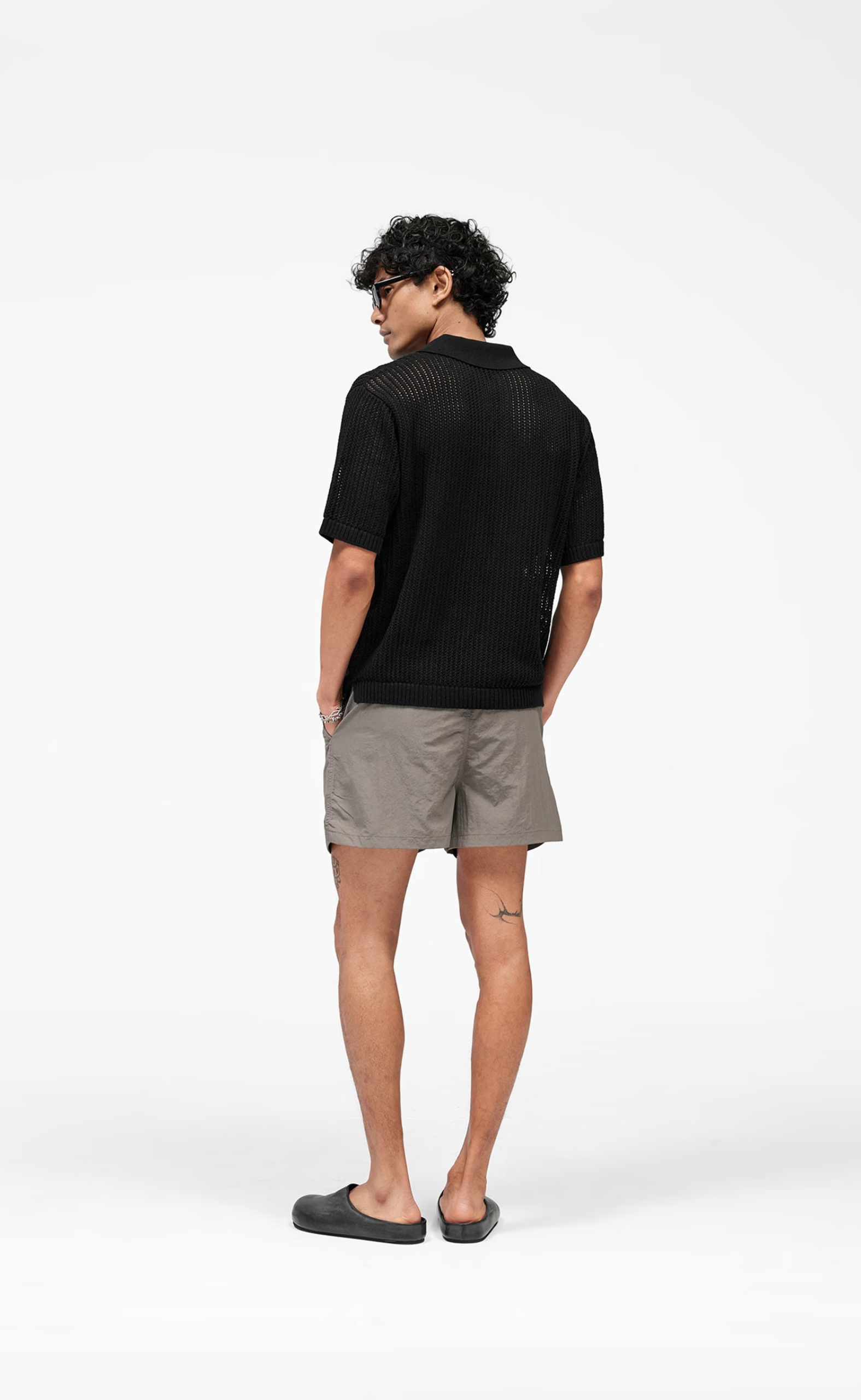 BEVERLY KNIT JET BLACK POLO T-SHIRT