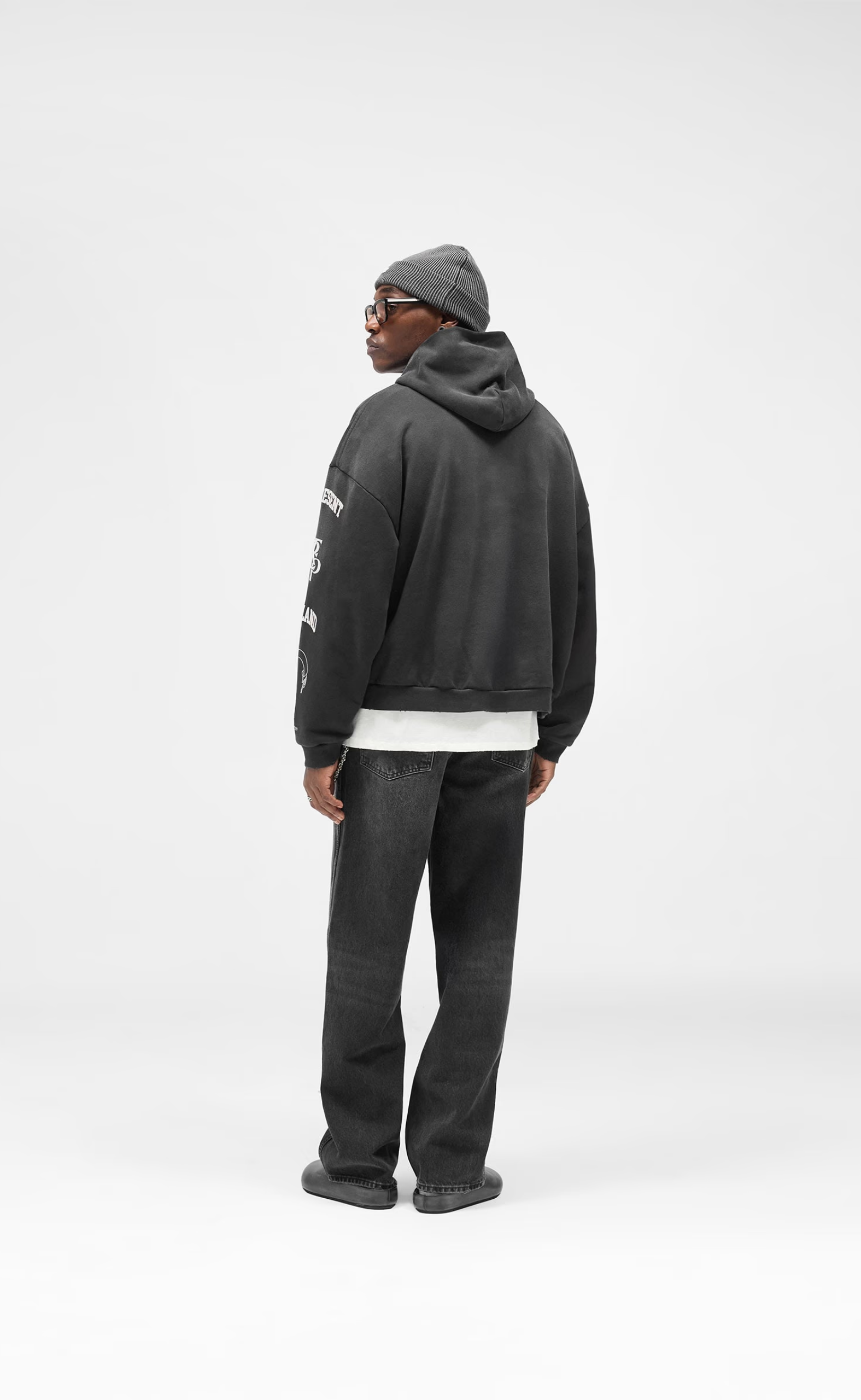 REPRESENT LEGACY CREST STAINED BLACK HOODIE