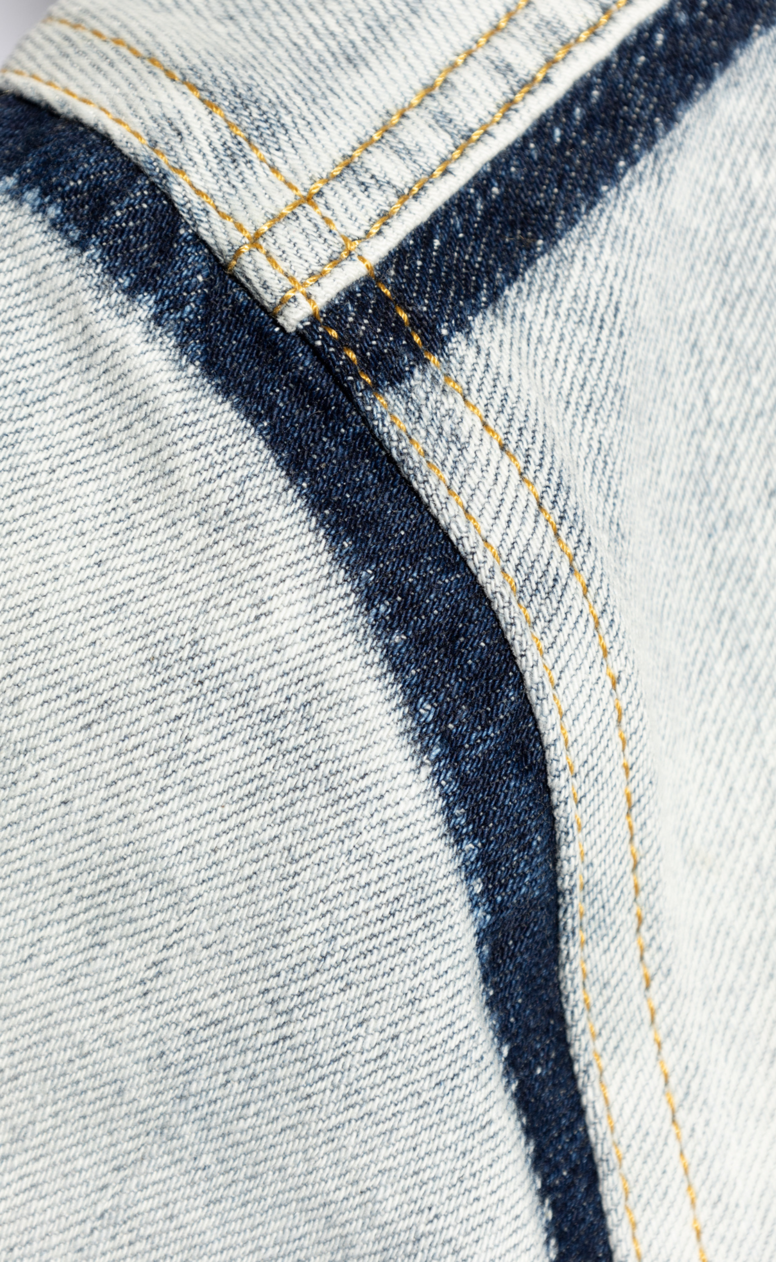 COLLARLESS DENIM ICE INDIGO JACKET