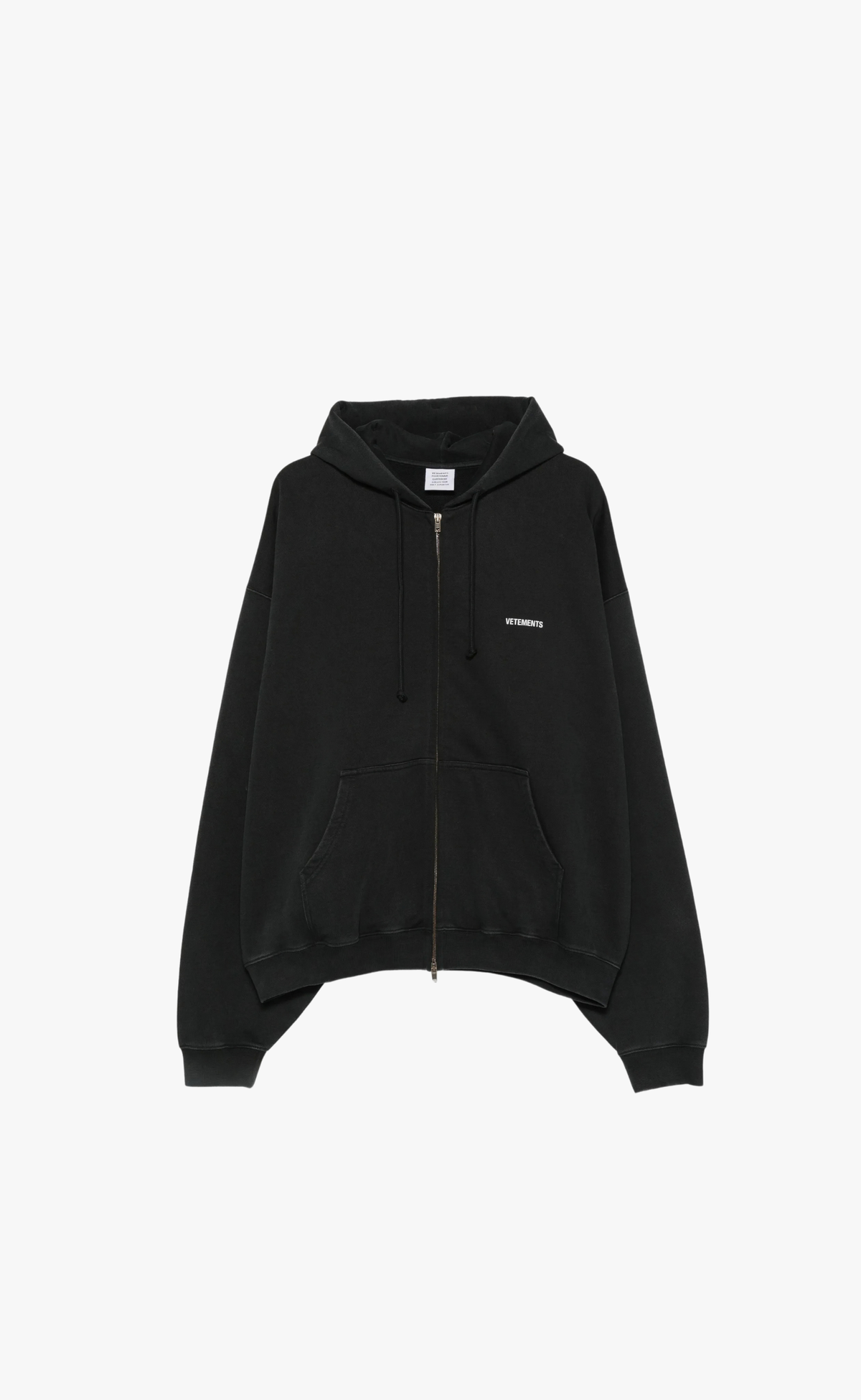 CLASSIC LOGO ZIP BLACK WHITE HOODIE