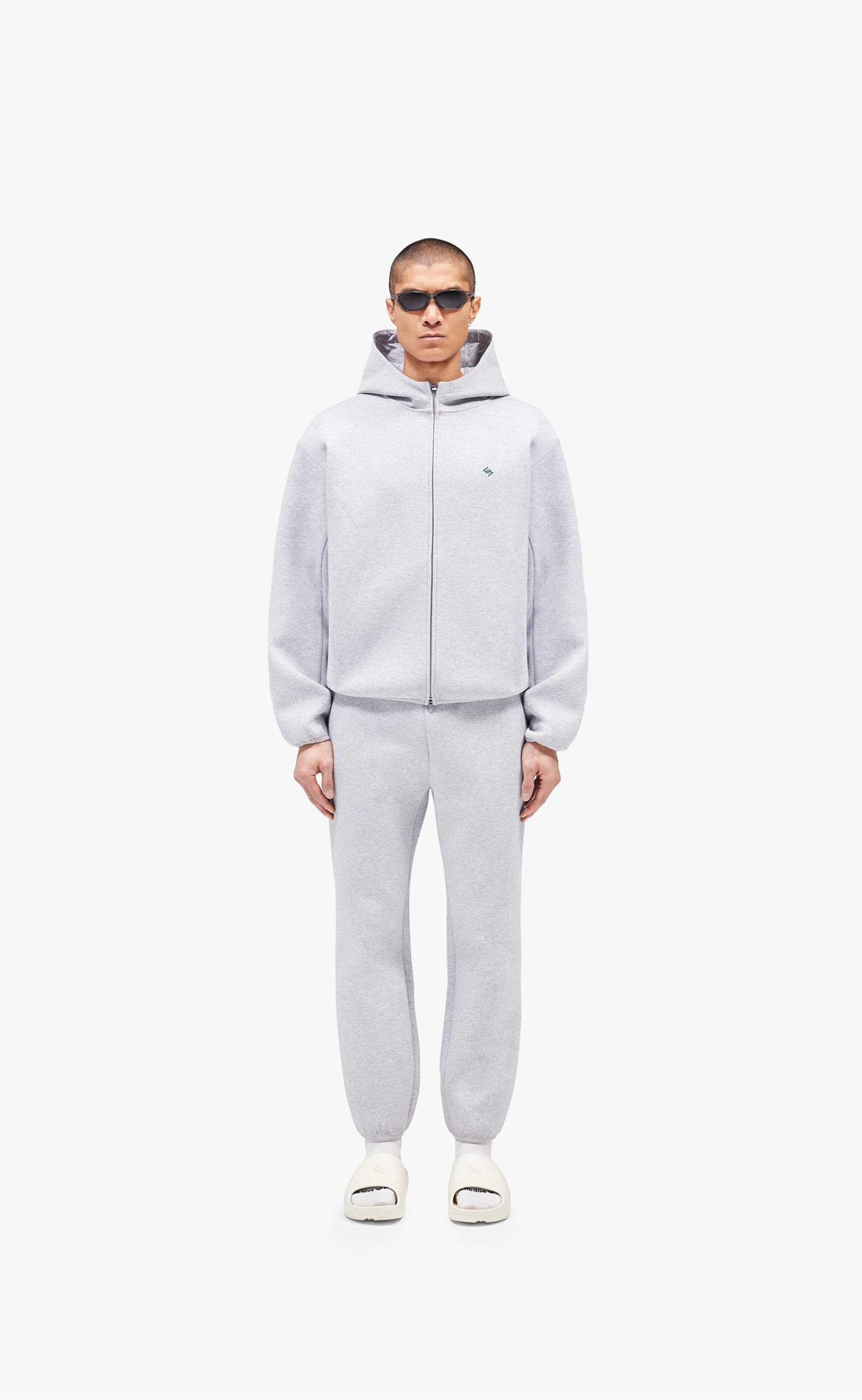 247 NUMBERS GREY MARL HOODIE
