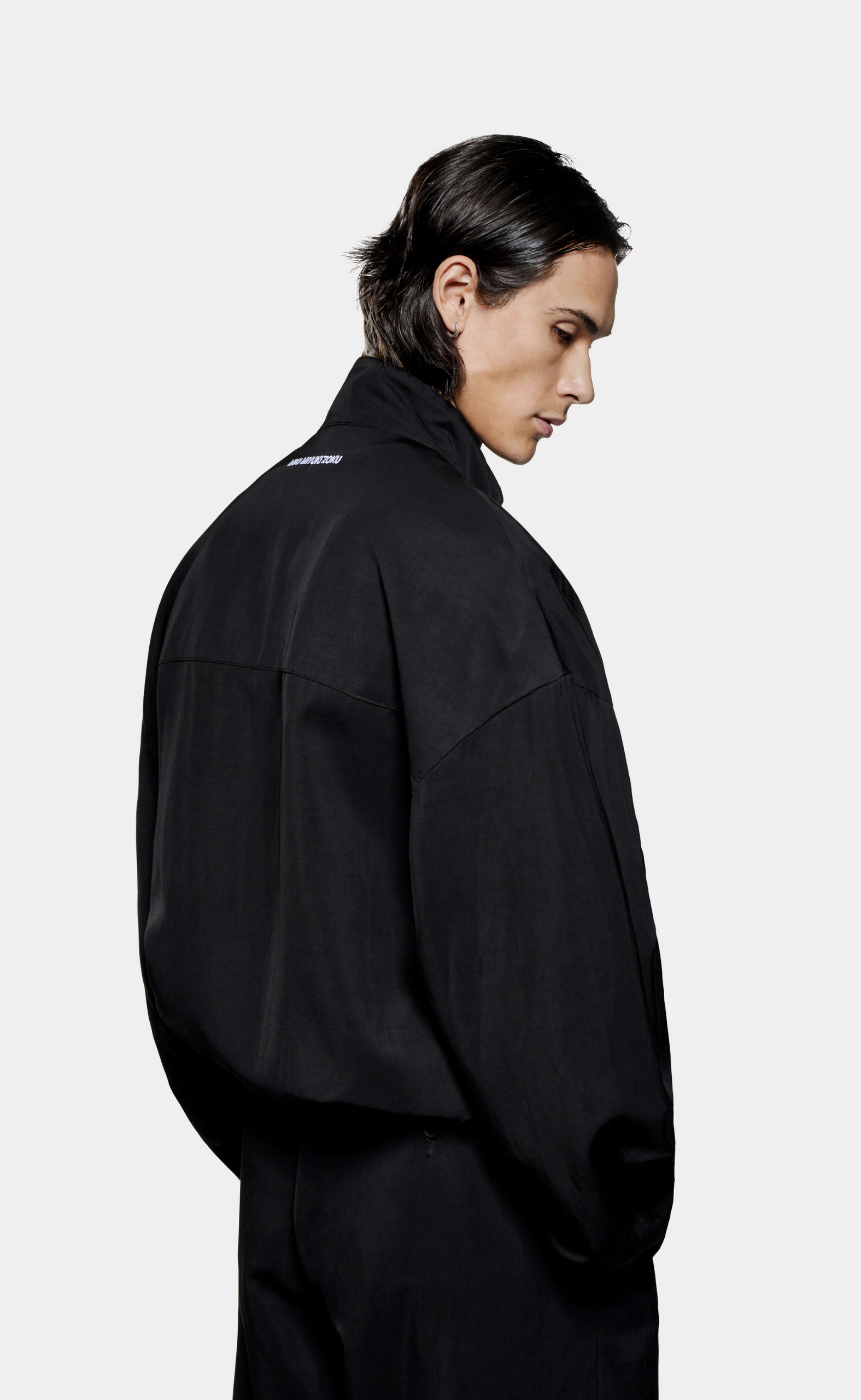 VISCOSE LINEN TRACK BLACK JACKET