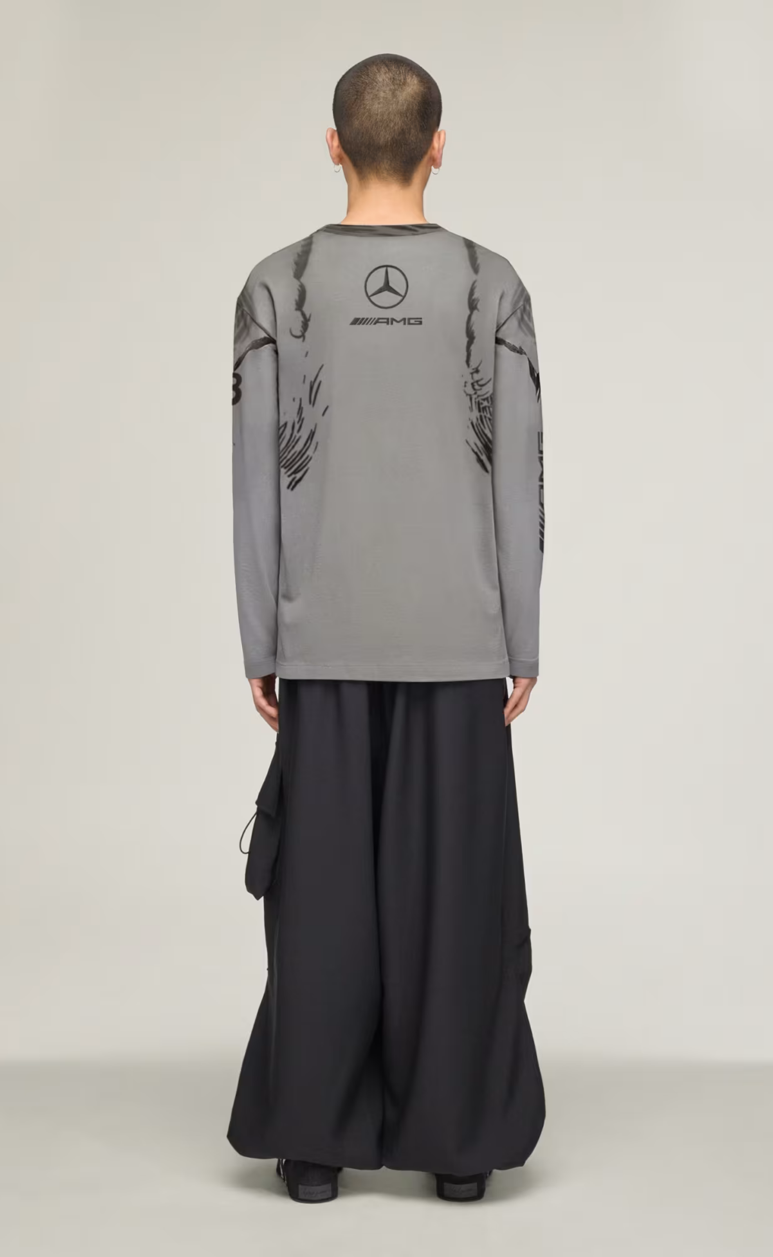 F1 MERCEDES WOLF BLACK GREY LONGSLEEVE