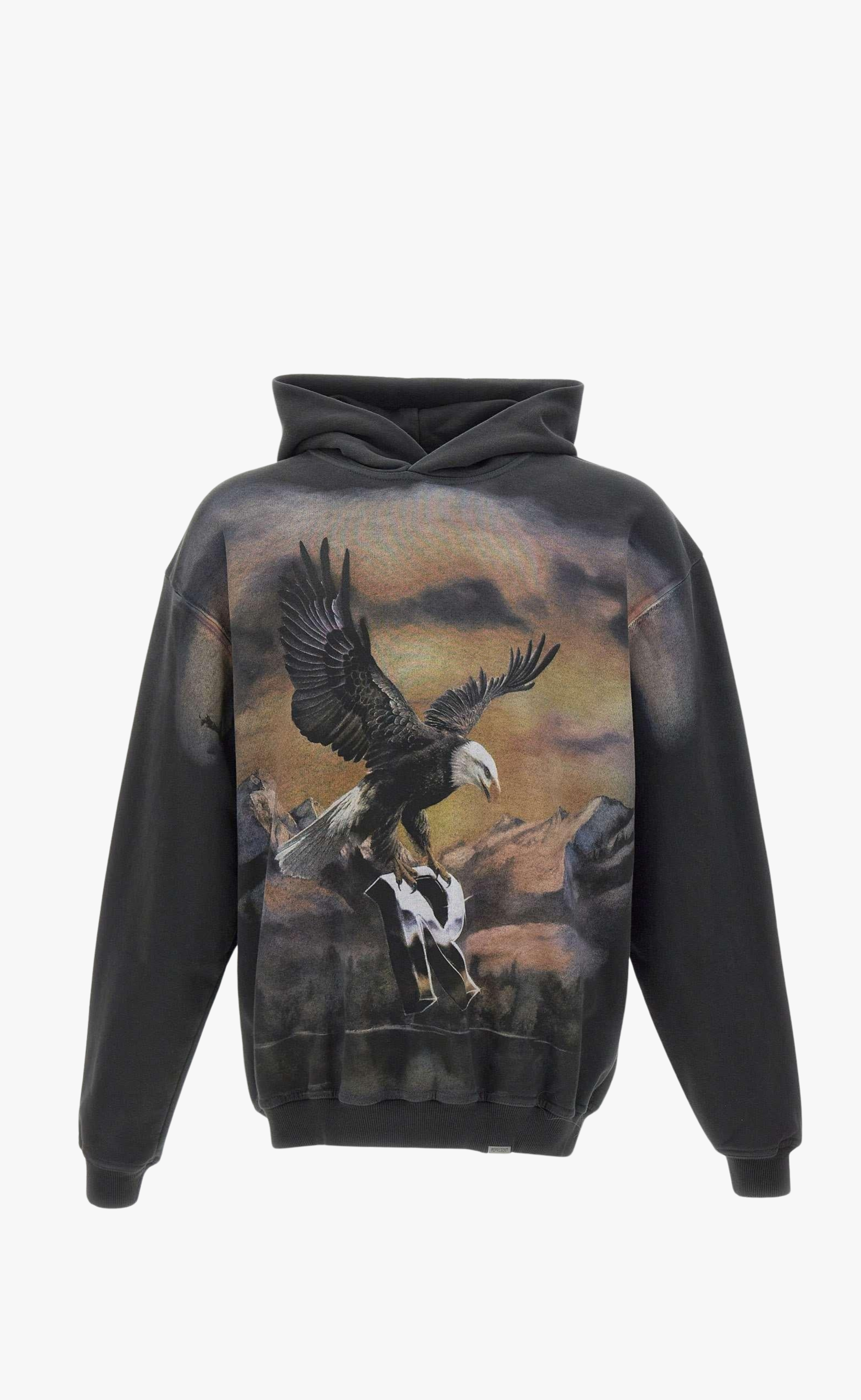CHROME FLIGHT STAINED BLACK HOODIE