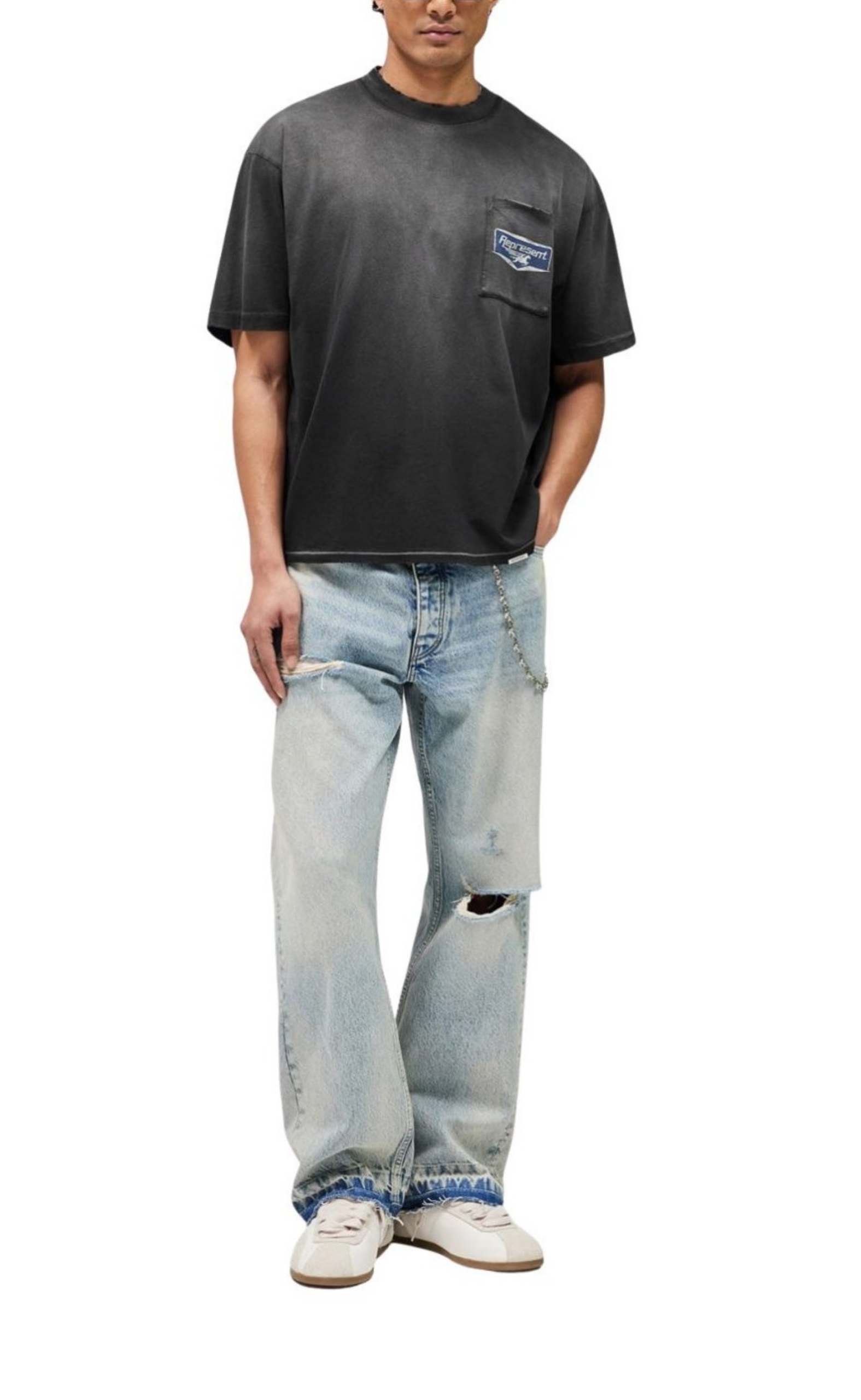 NOTHING FASTER STAINED BLACK T-SHIRT