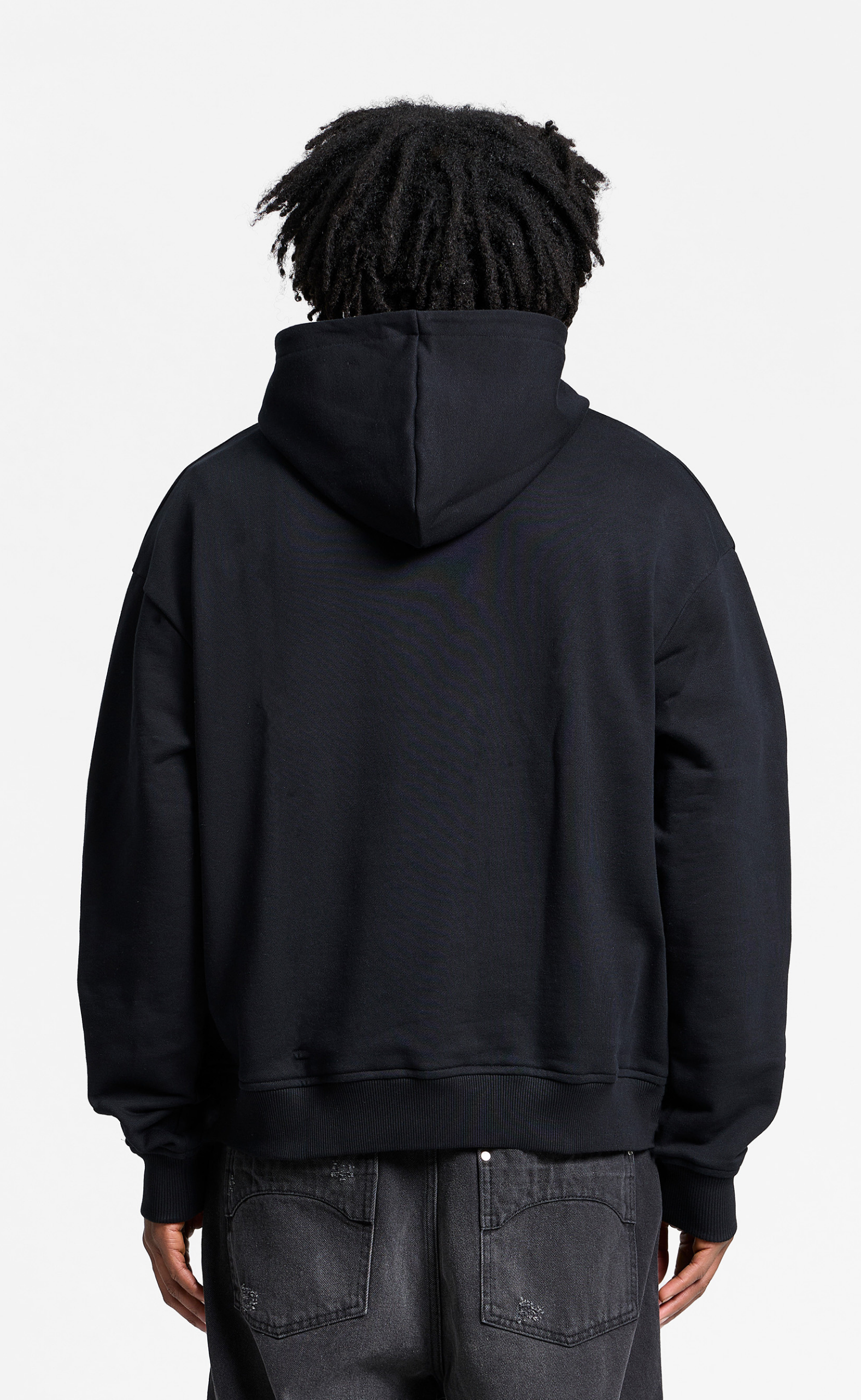 ATELIER EMBLEM ZIP BLACK HOODIE