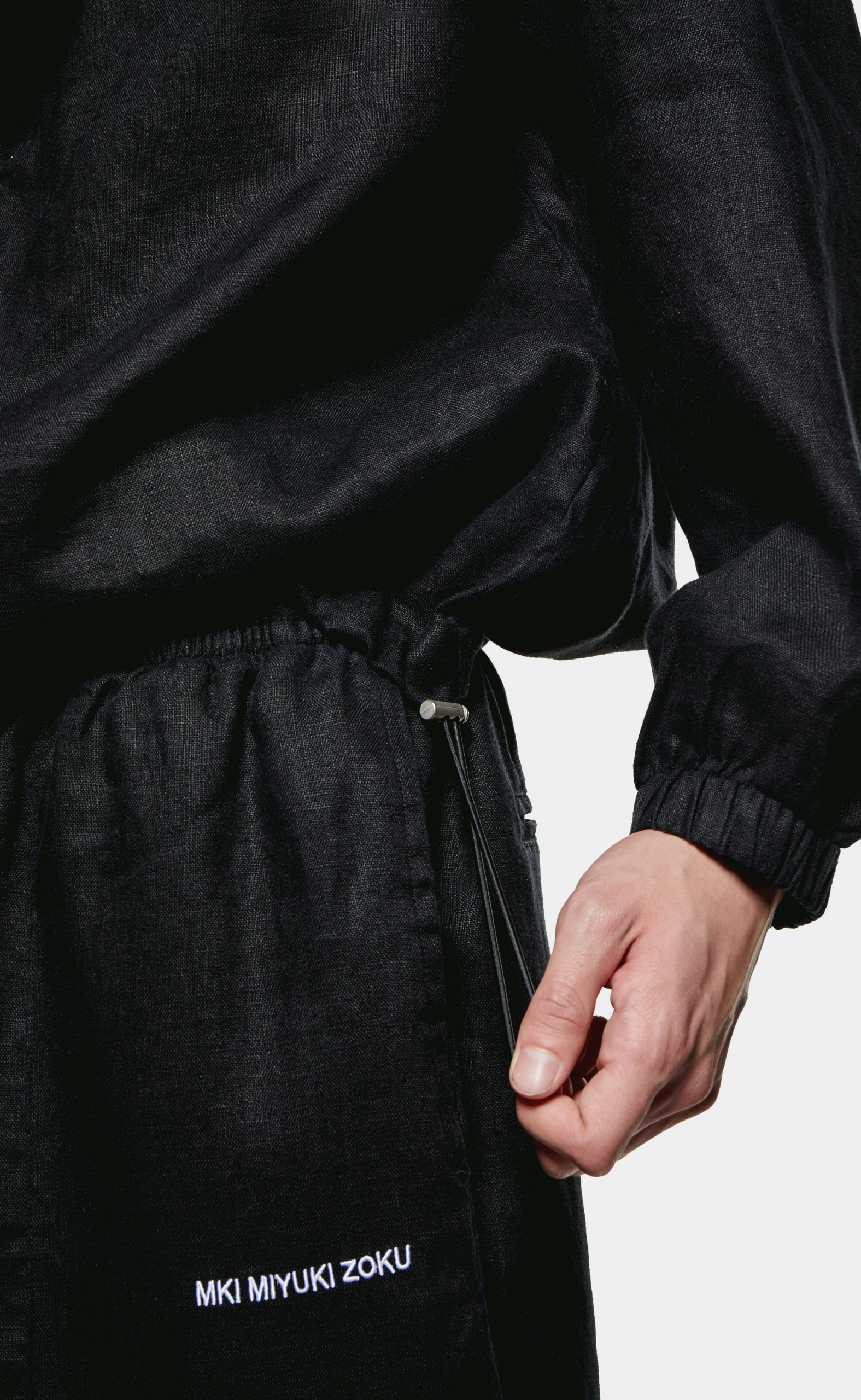 LINEN TRACK BLACK JACKET
