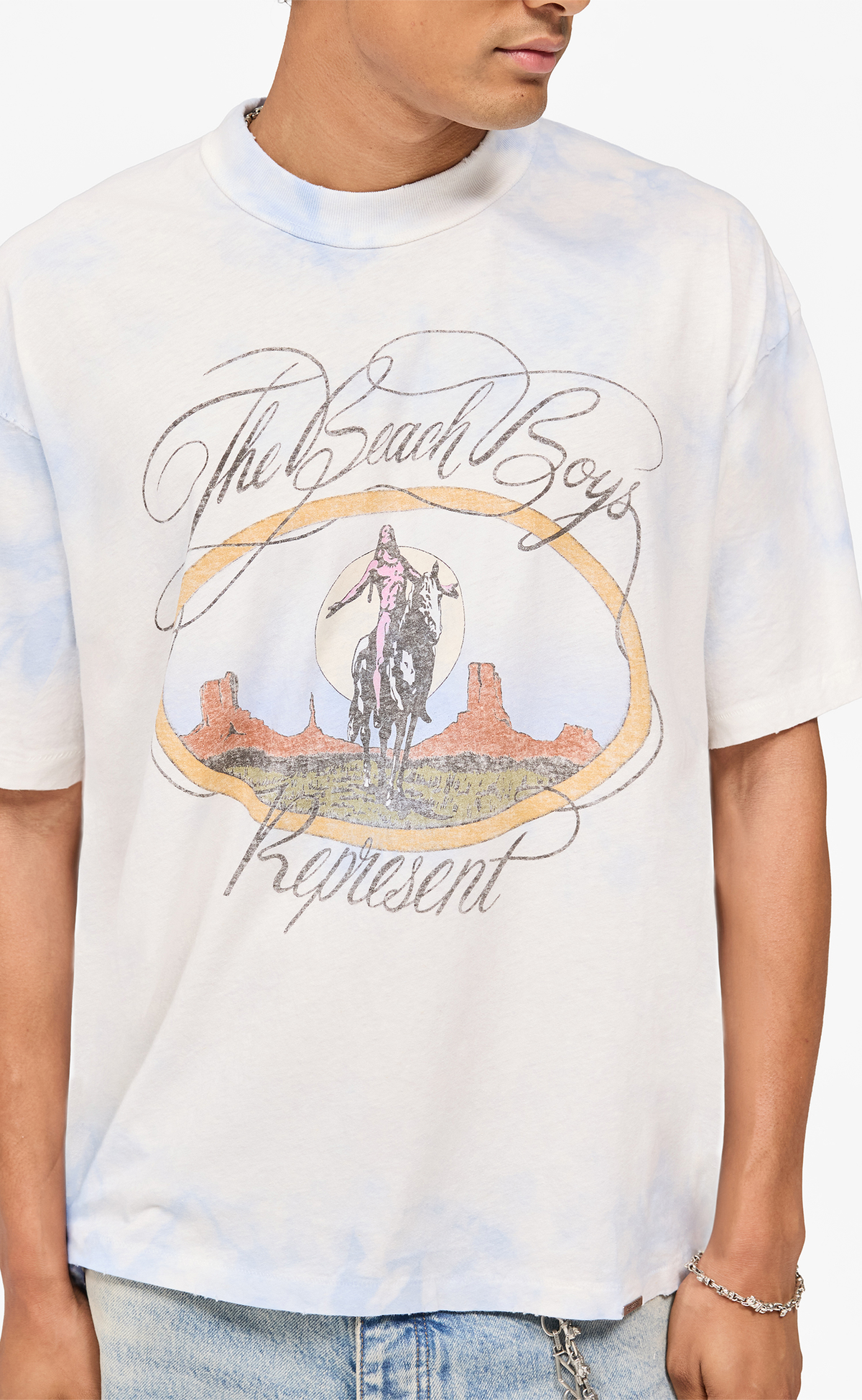 BEACH BOYS SCRIPT BLUE TIE DYE T-SHIRT