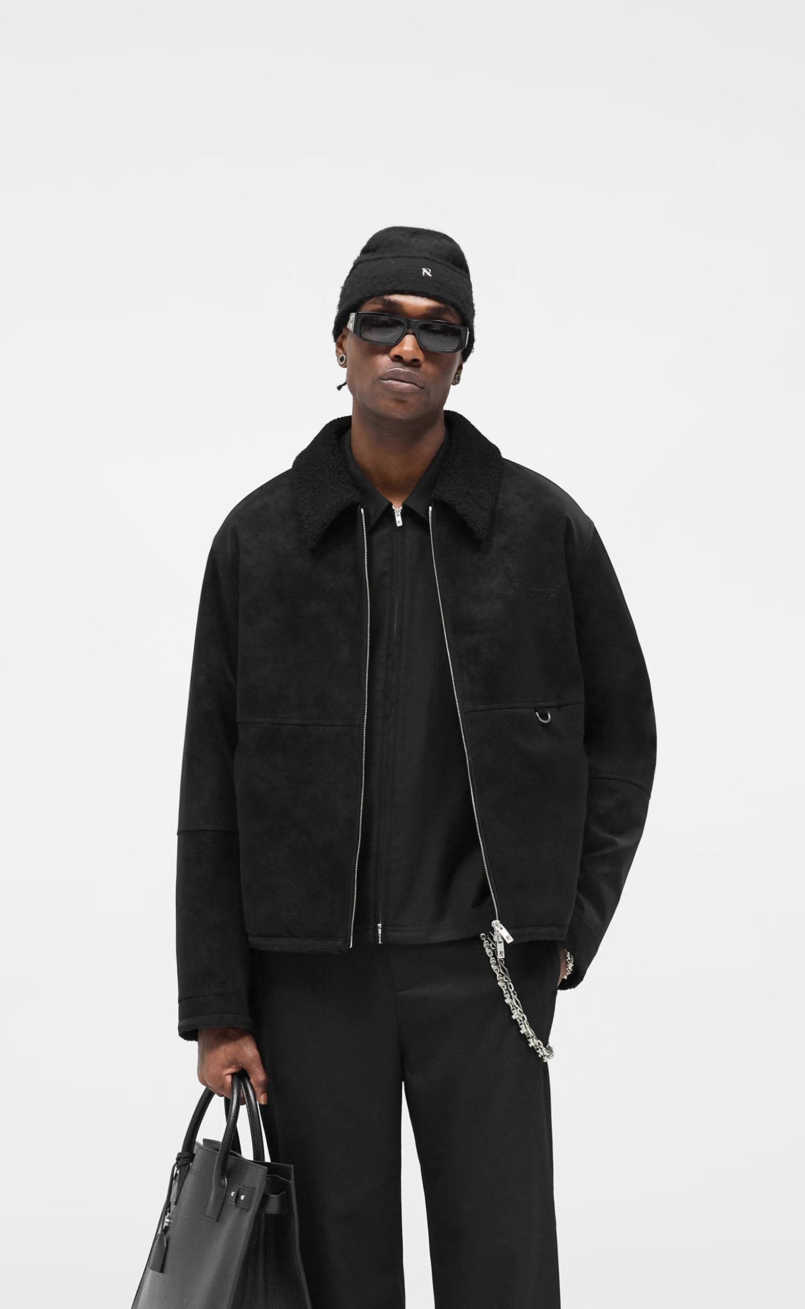 SHEARLING JET BLACK JACKET