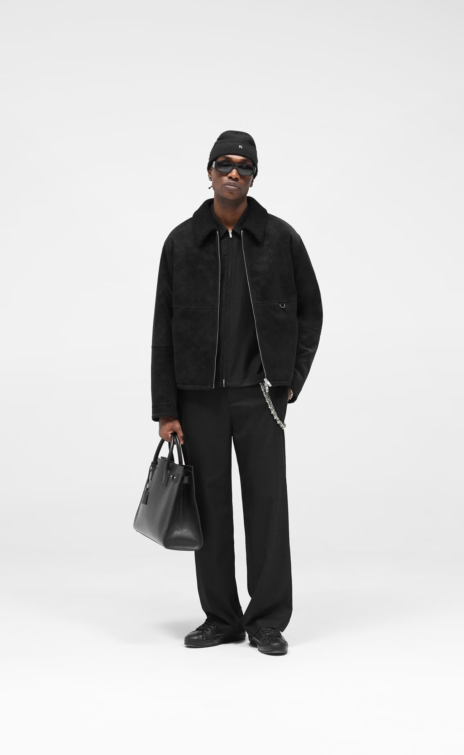 SHEARLING JET BLACK JACKET
