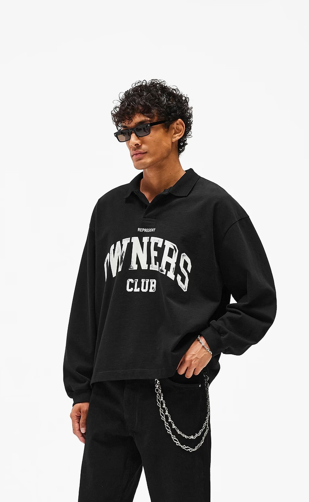 OWNERS RUGBY POLO JET BLACK LONGSLEEVE