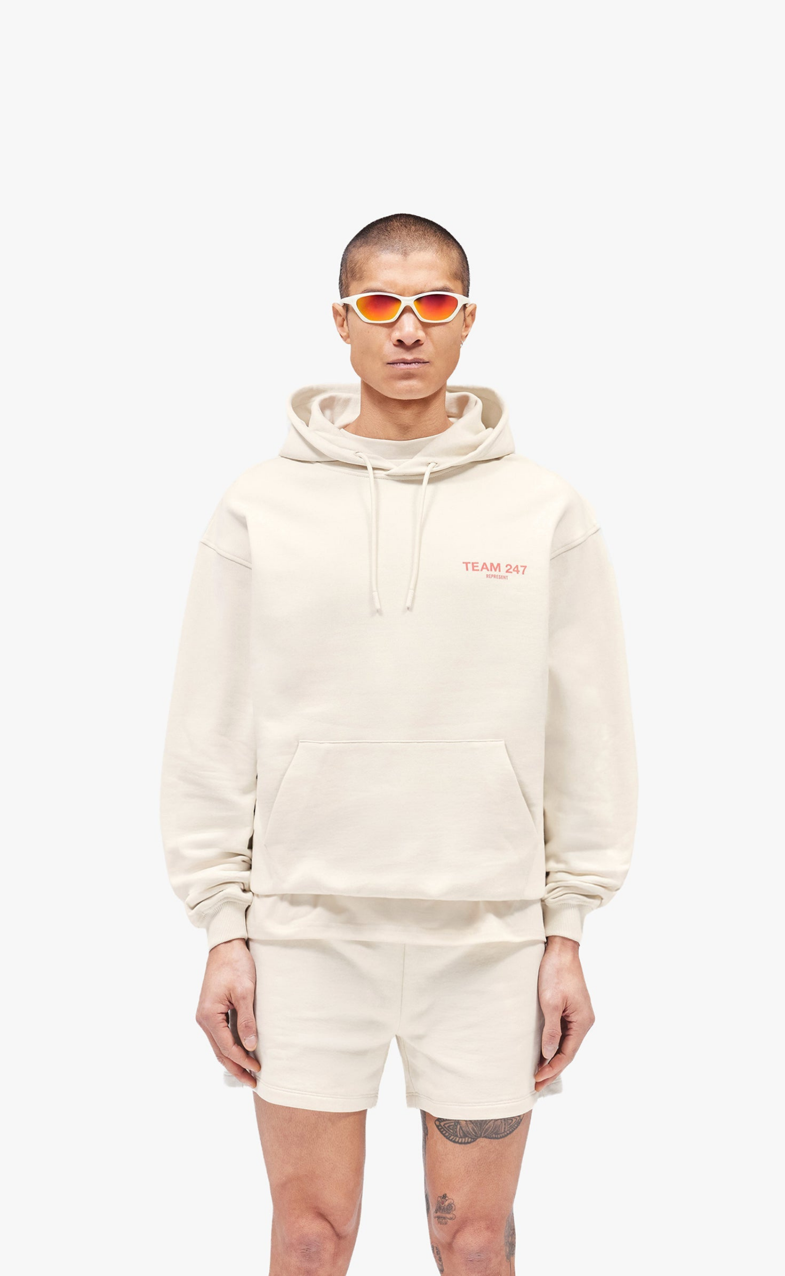 TEAM 247 OVERSIZED CREAM HOODIE