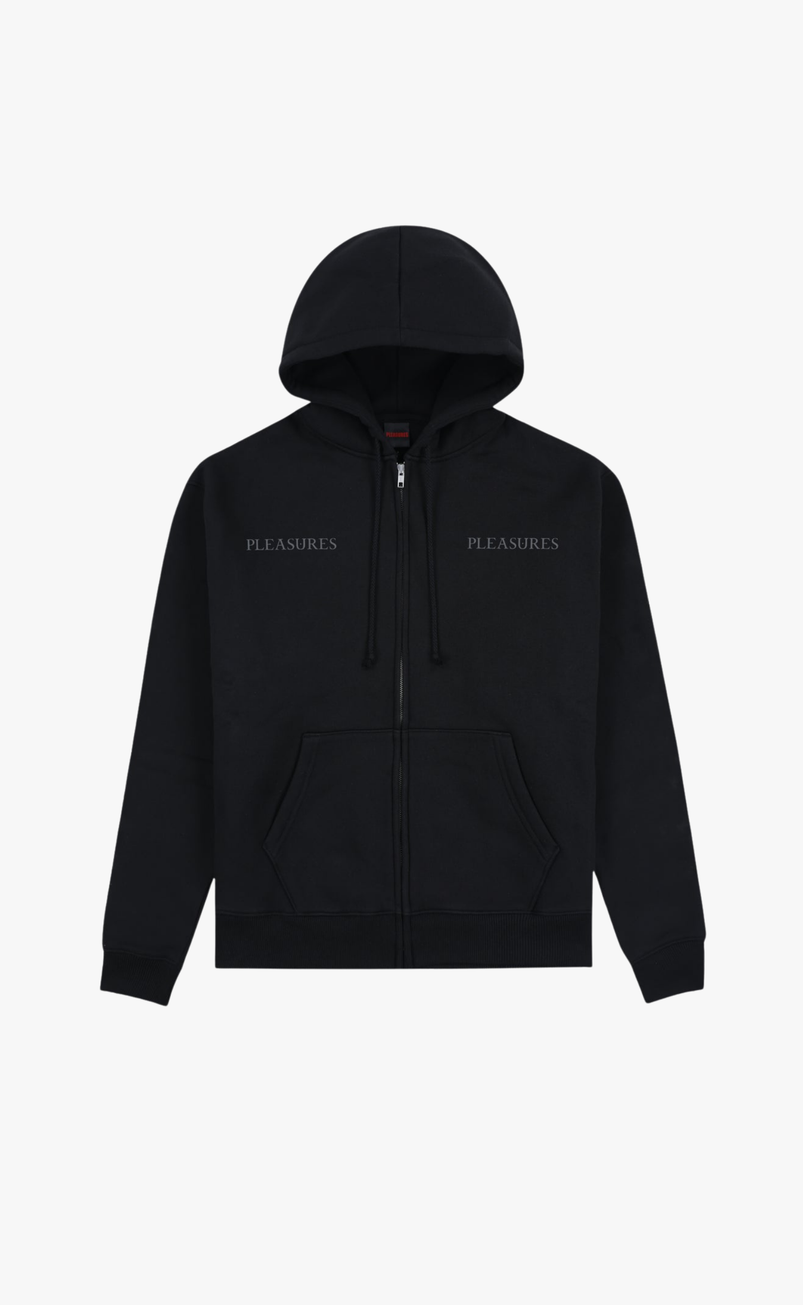 SPINE ZIP-UP BLACK HOODIE