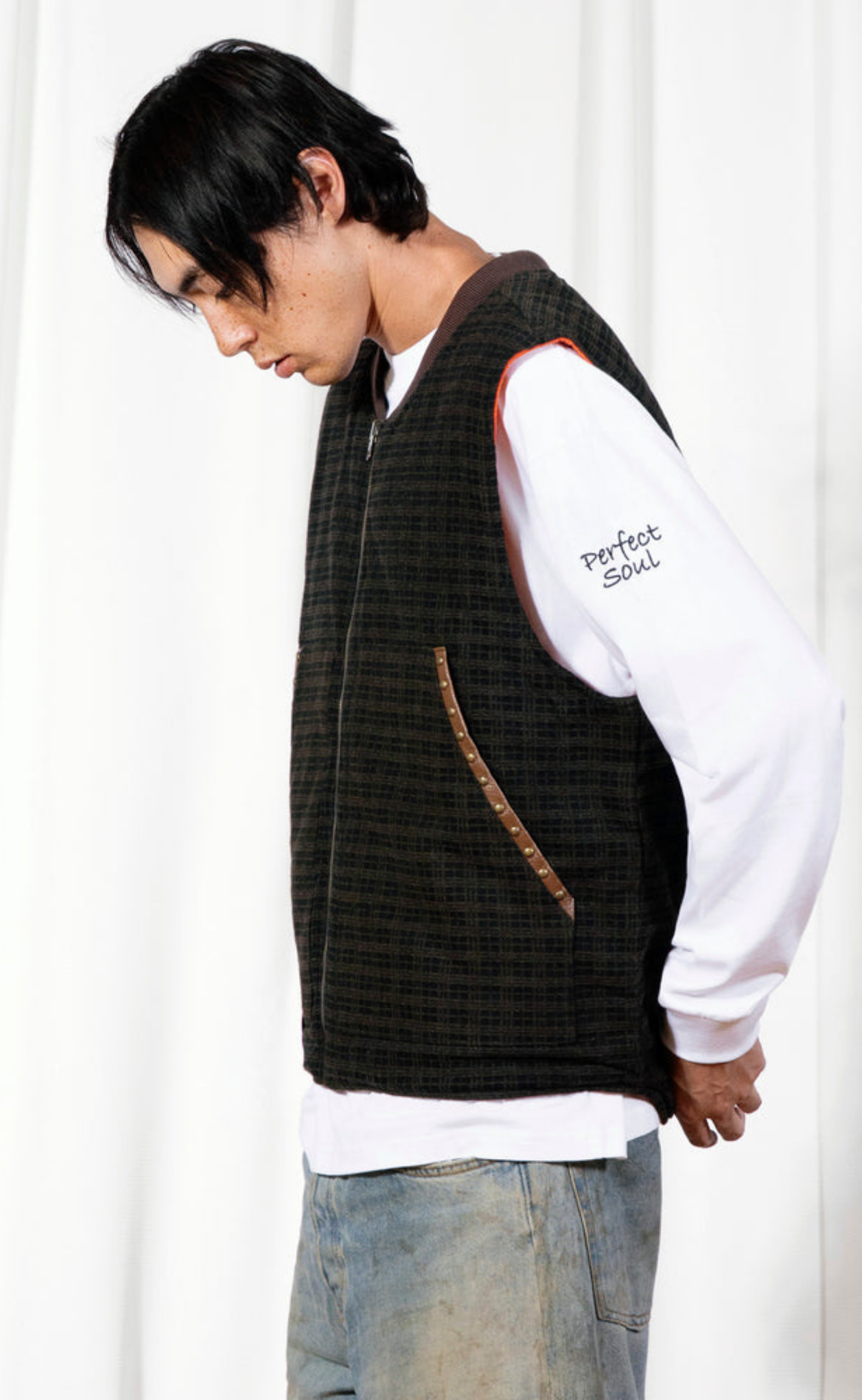 HORNS DENIM BROWN VEST