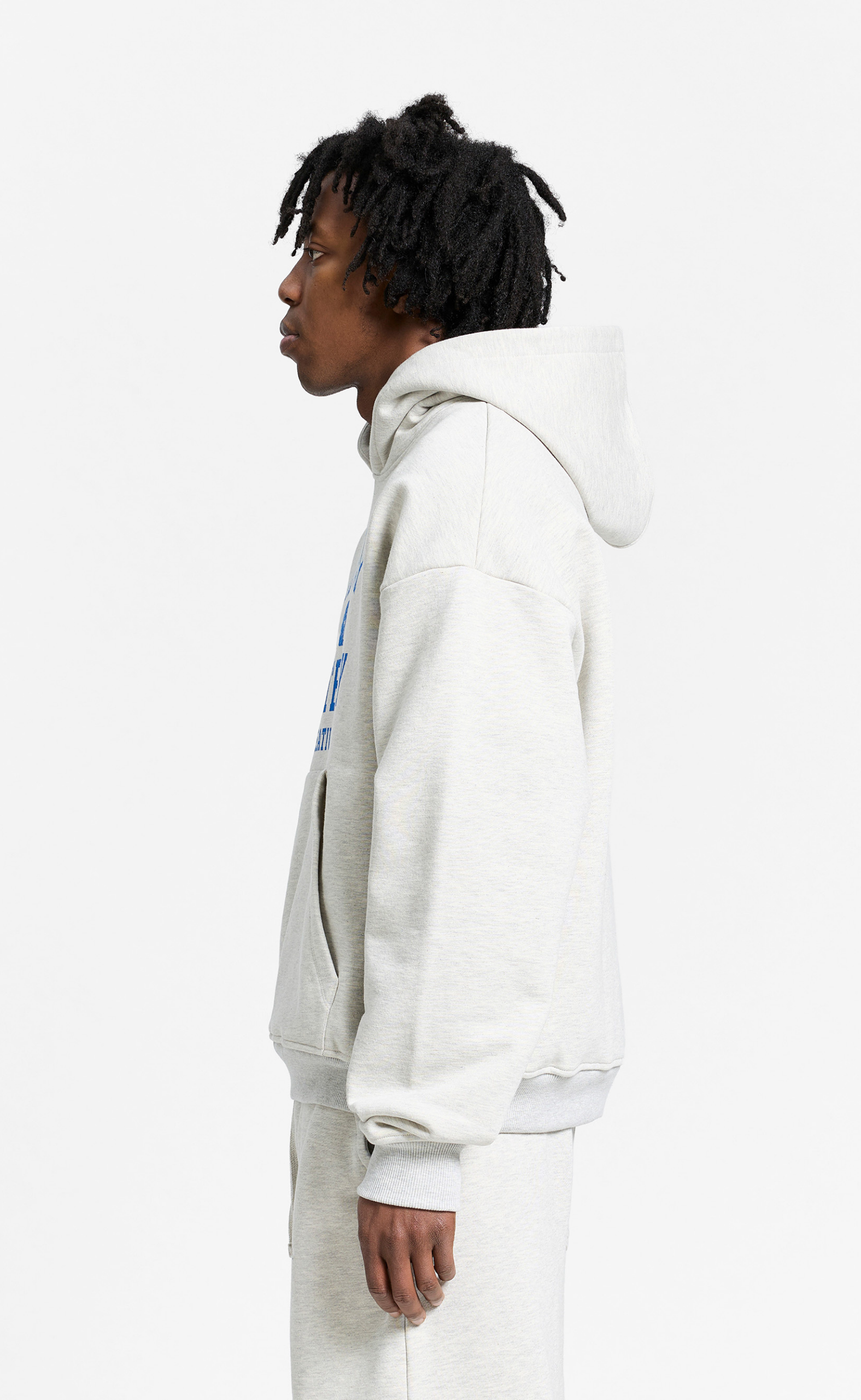ATELIER EMBLEM ZIP MELANGE GREY HOODIE