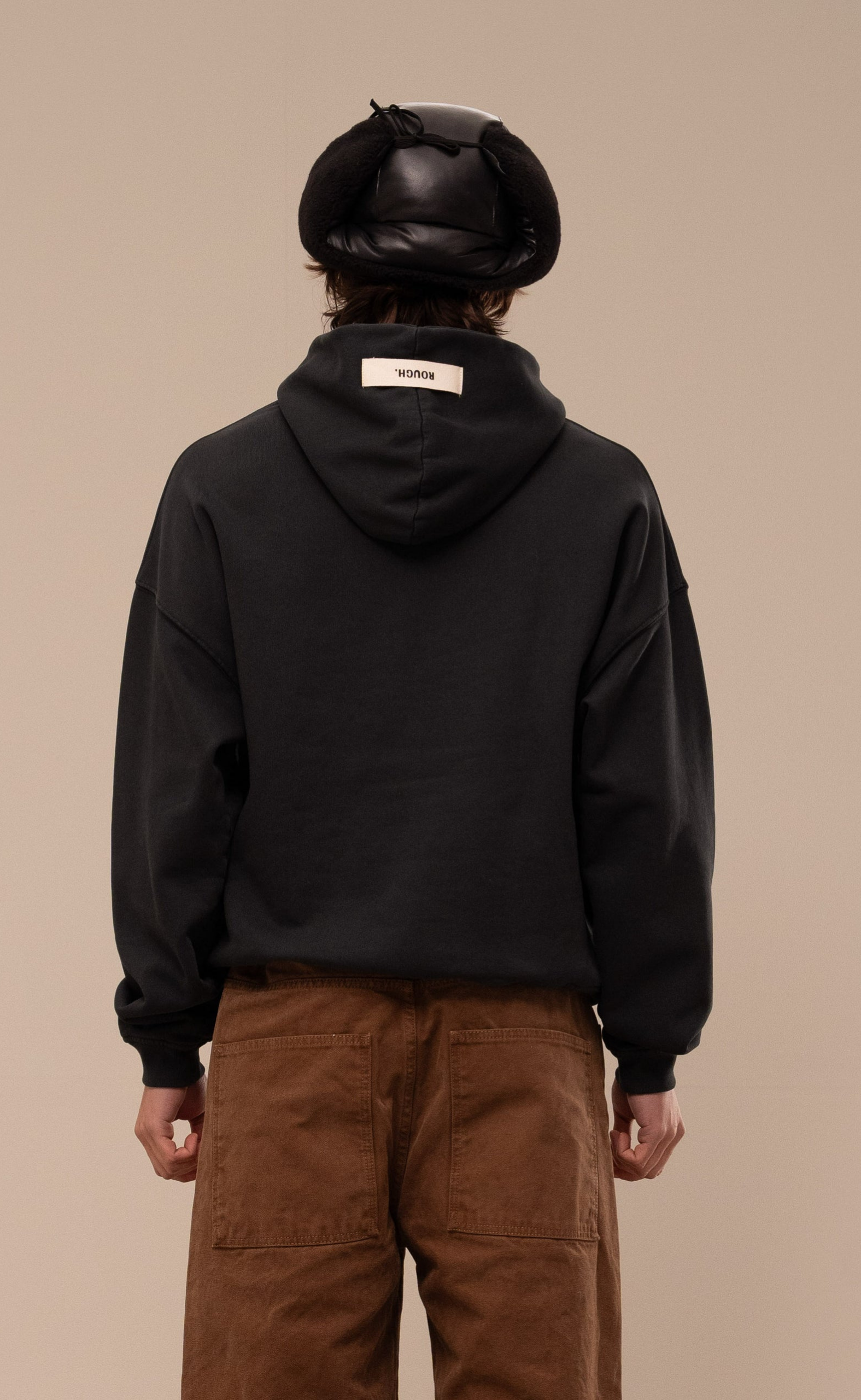BOTANIC BLACK WASHED HOODIE