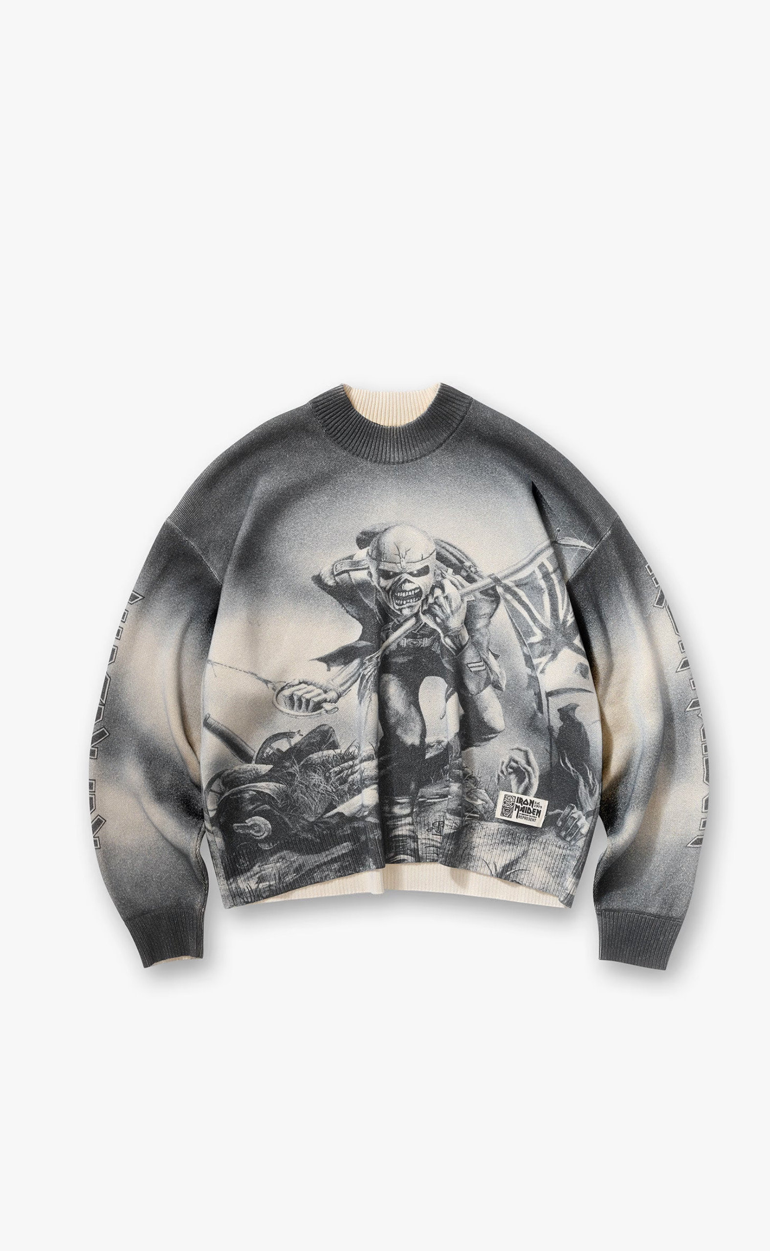 IRON MAIDEN X TROOPER KNIT LONGSLEEVE SUNFADE GREY