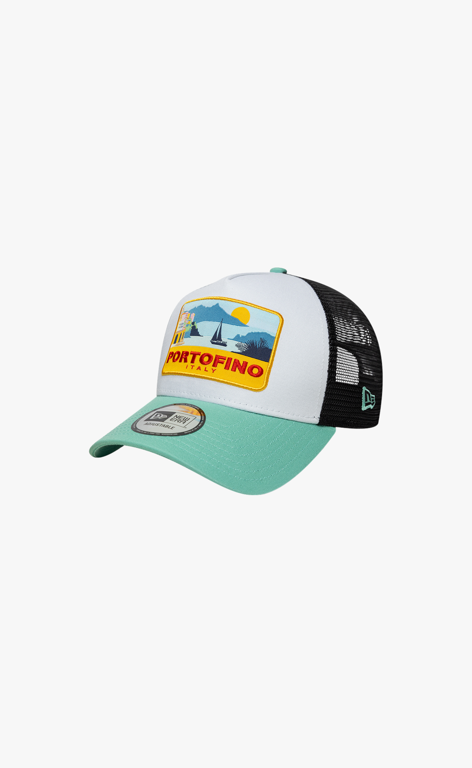 NEW ERA LOCATION PATCH 9 FORTY A-FRAME TRUCKER WHITE GREEN HAT