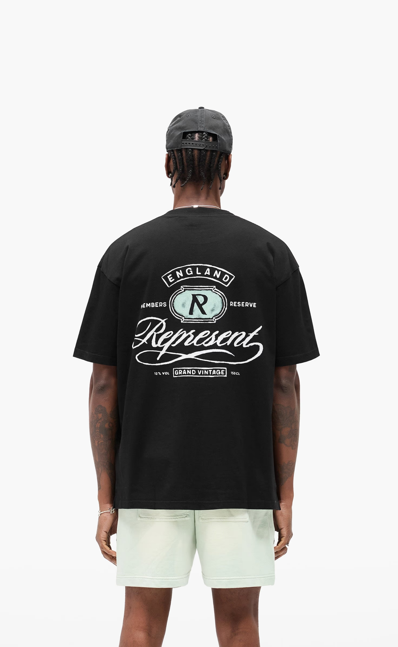 GRAND VINTAGE HAND DRAWN JET BLACK T-SHIRT
