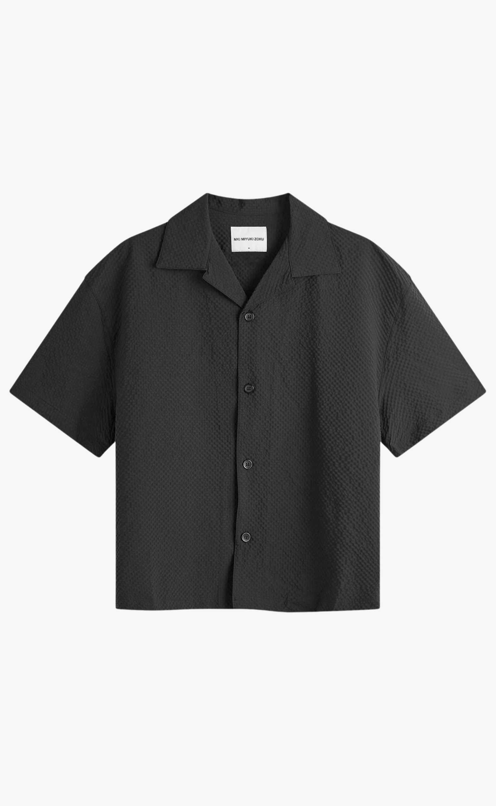 SEERSUCKER VACATION BLACK SHIRT