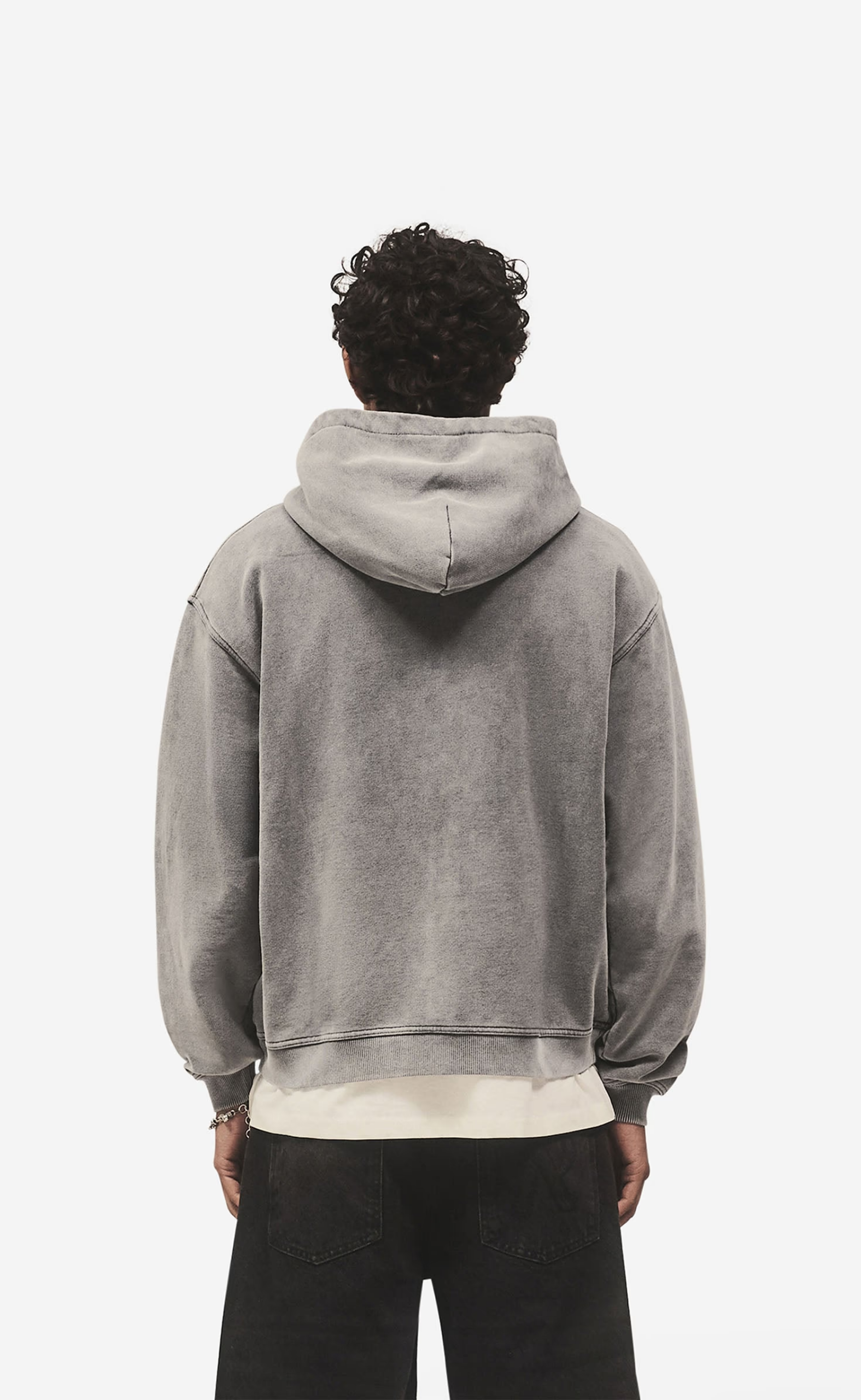 SCRIPT LOGO ZIP VNTAGE GREY HOODIE