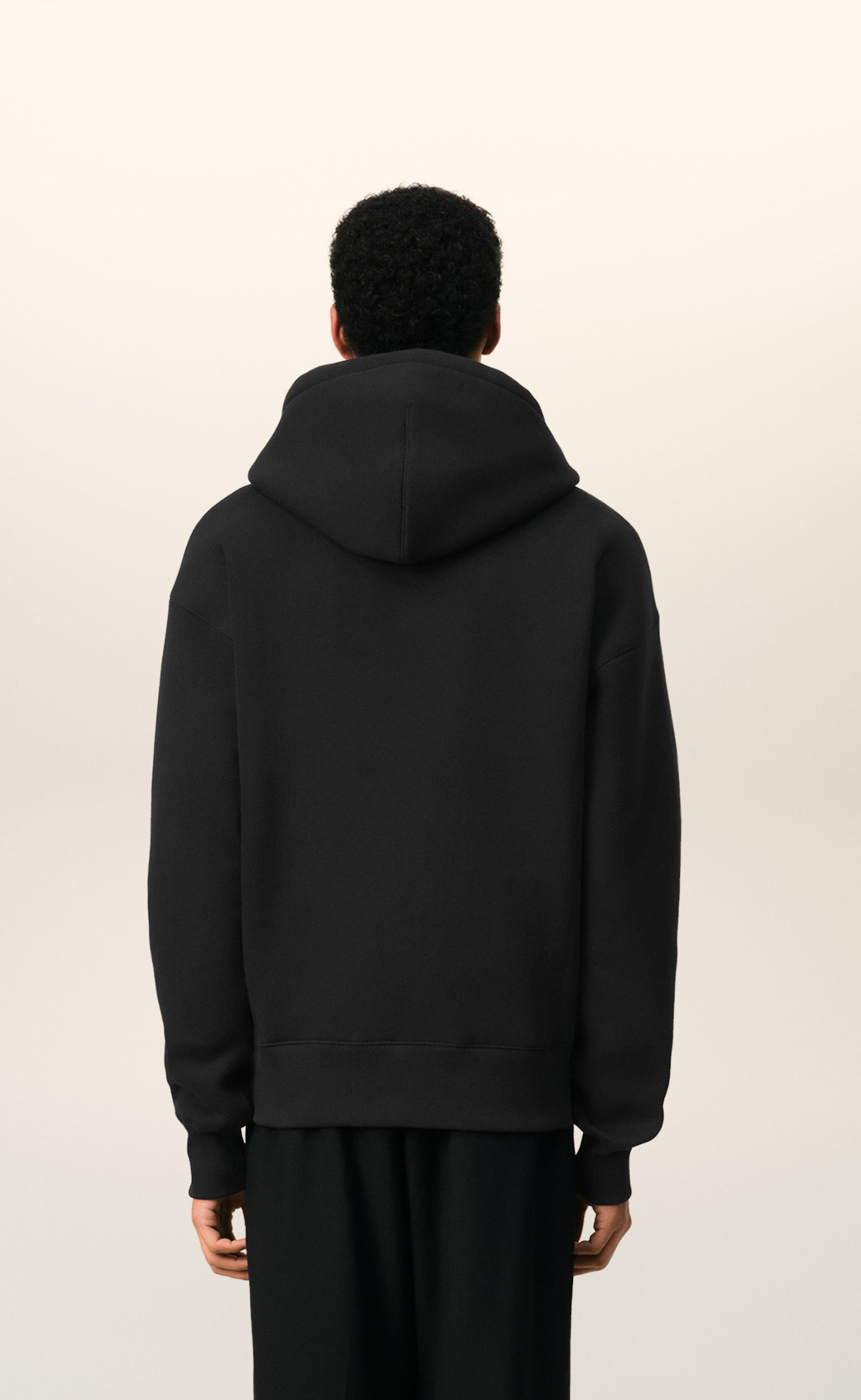 SMALL EMBOSSED ADC ZIP BLACK HOODIE