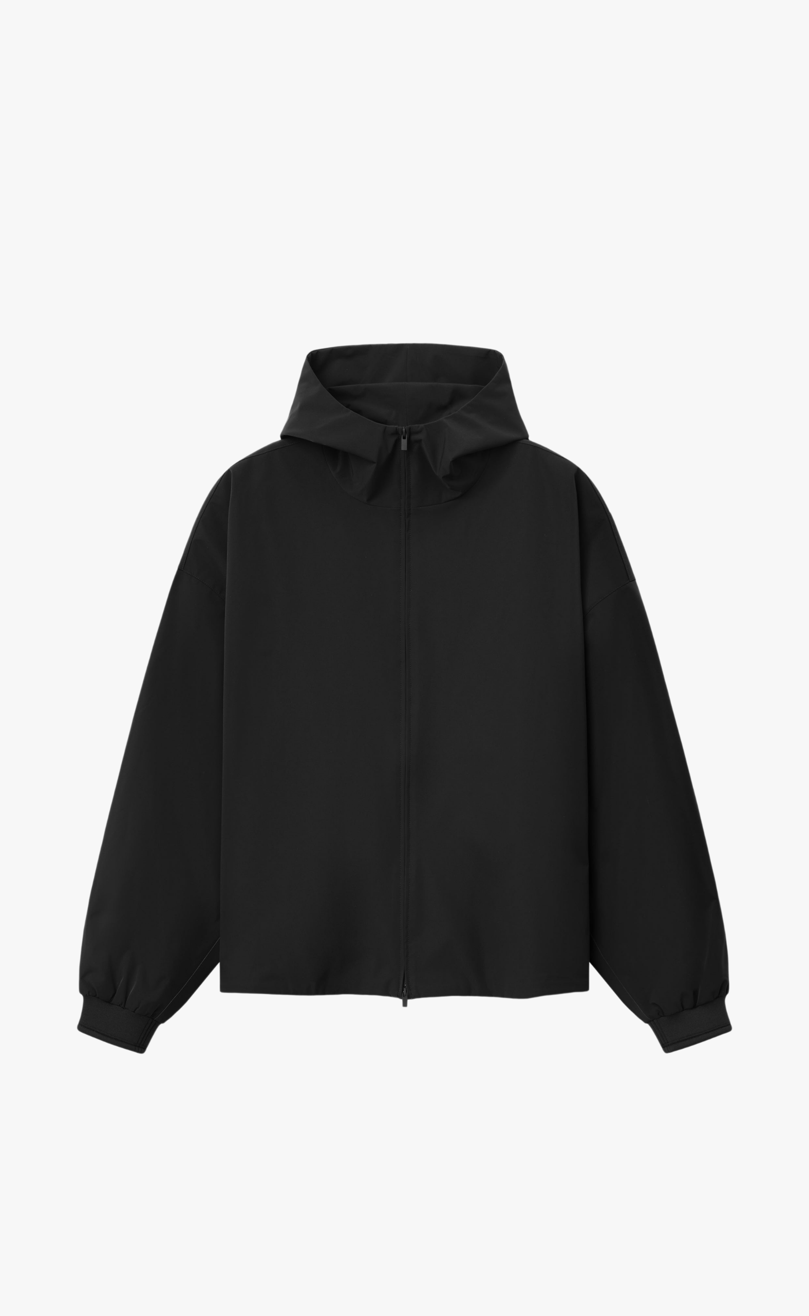 FULL ZIP HOODED ANORAK VINTAGE BLACK JACKET