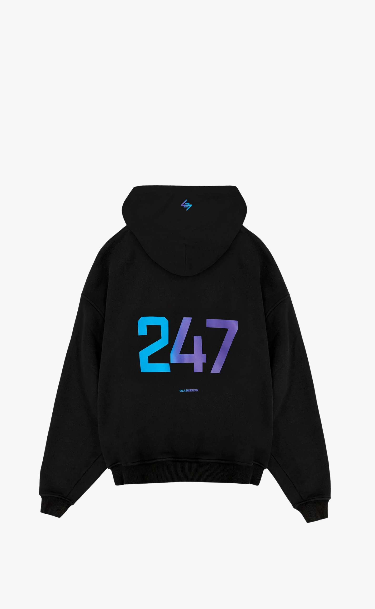 247 OVERSIZED BLACK PURPLE HOODIE