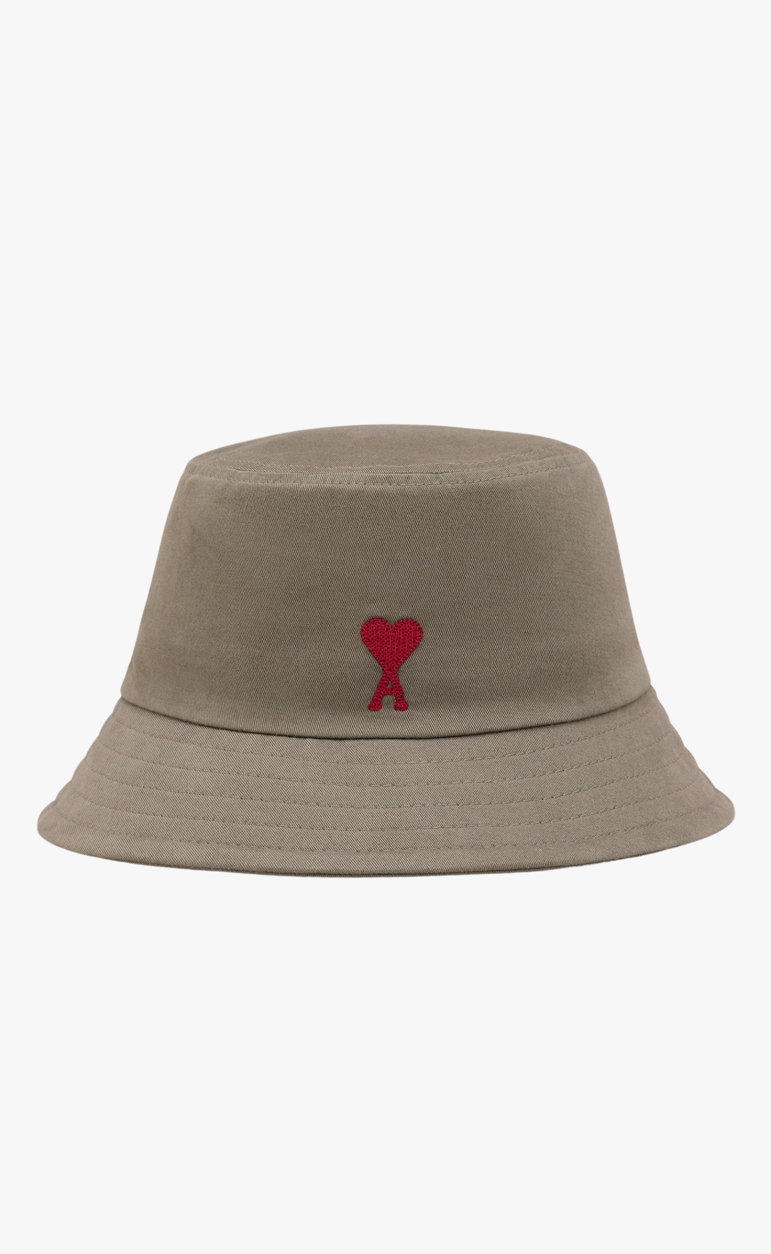 AMI DE COEUR RED EMBROIDERY BUCKET SMOKE GREY HAT