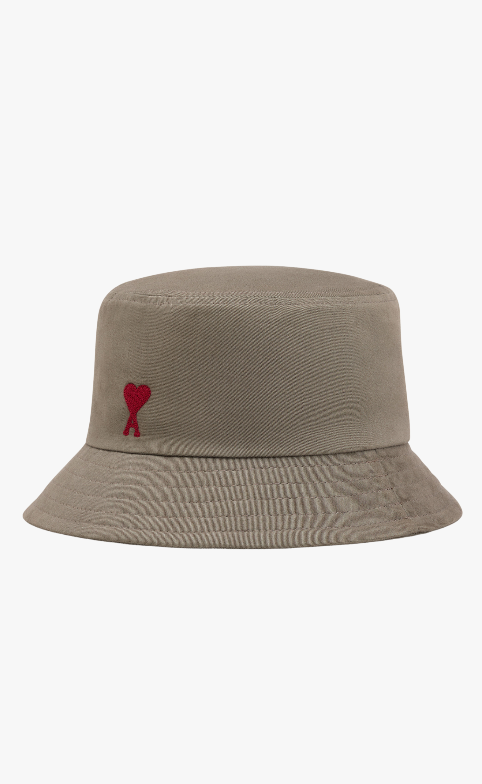 AMI DE COEUR RED EMBROIDERY BUCKET SMOKE GREY HAT