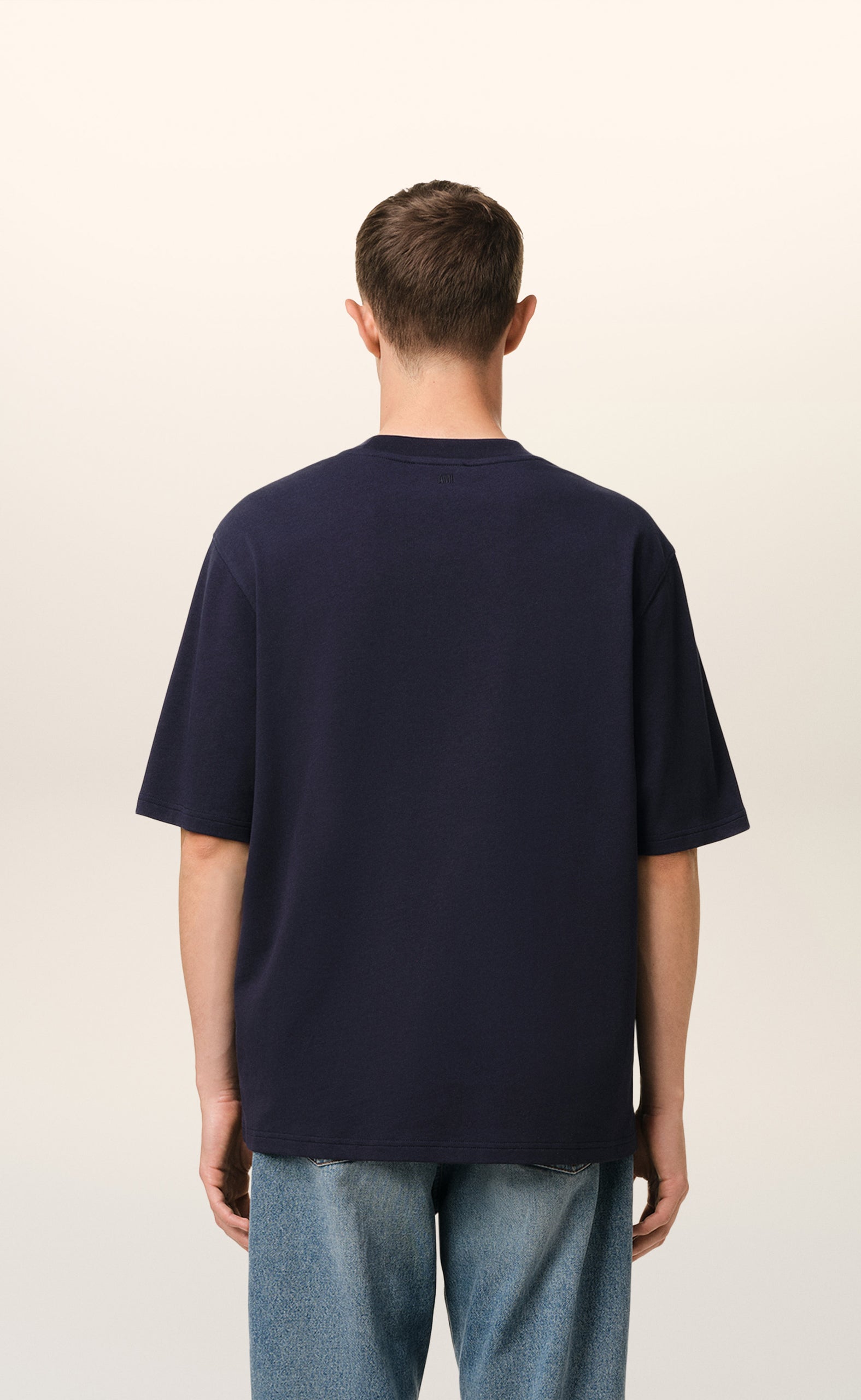 AMI PARIS PATCH NAVY BLUE T-SHIRT