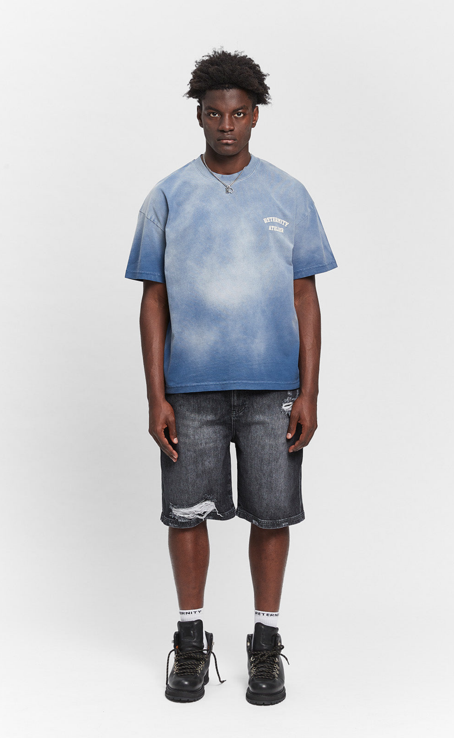 ARTS & CRAFT WASHED BLUE T-SHIRT