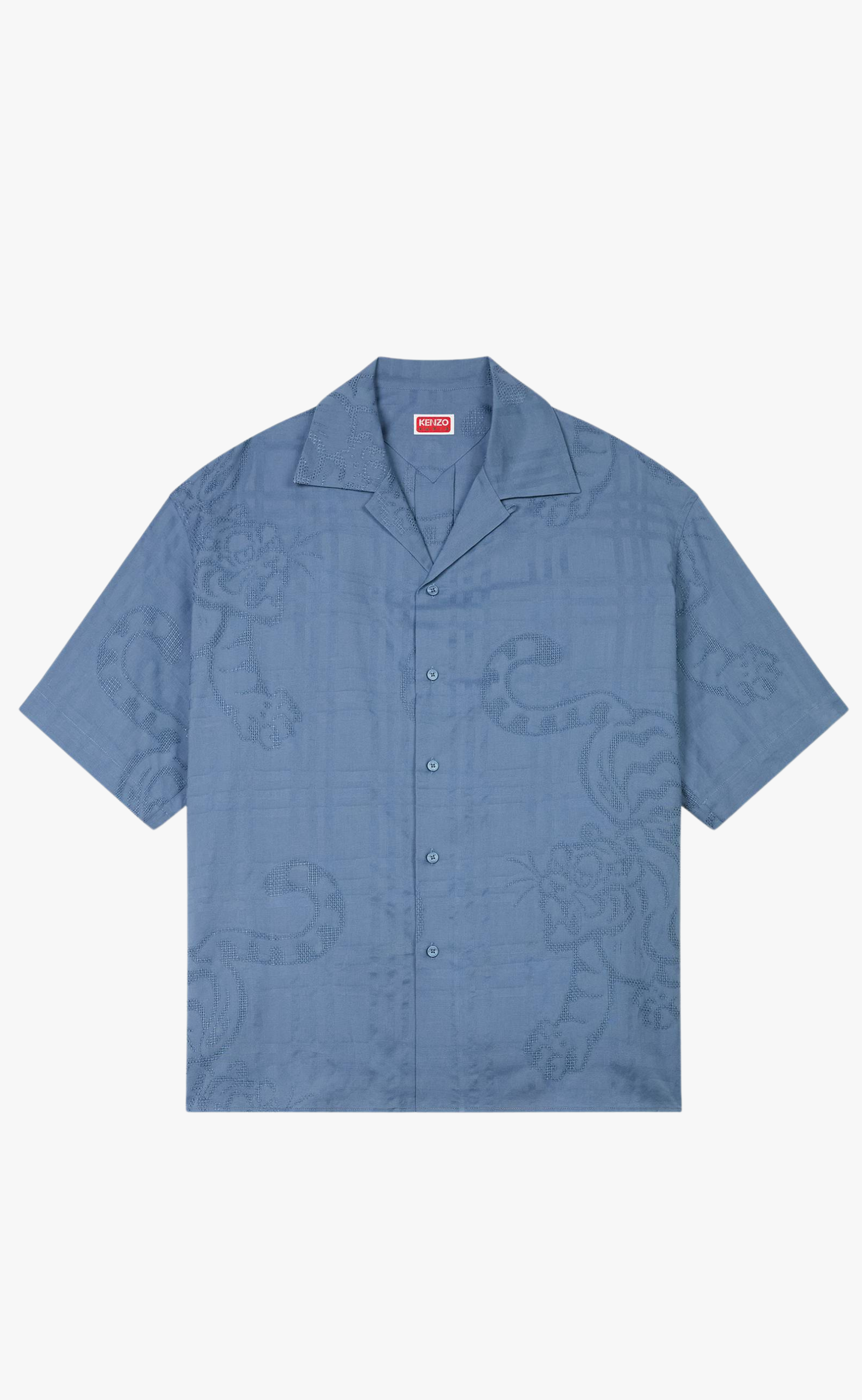 BAMBOO TIGER HAWAIIAN BLUE SHIRT