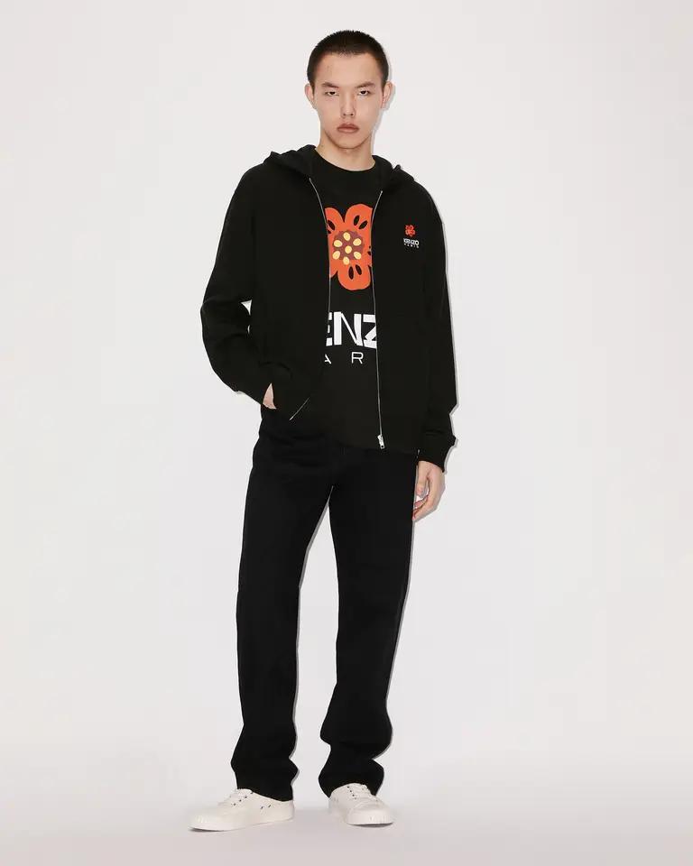 BLACK BOKE FLOWER CREST FZ HOODIE