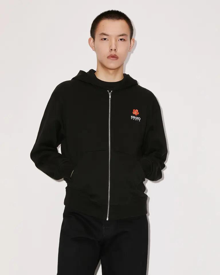 BLACK BOKE FLOWER CREST FZ HOODIE