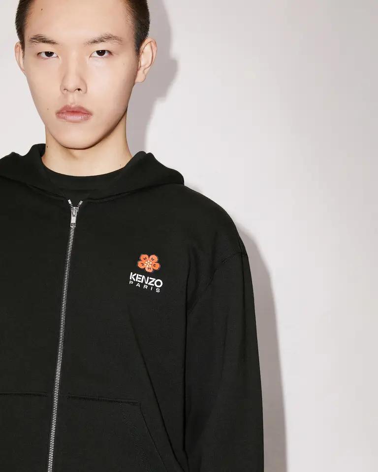 BLACK BOKE FLOWER CREST FZ HOODIE